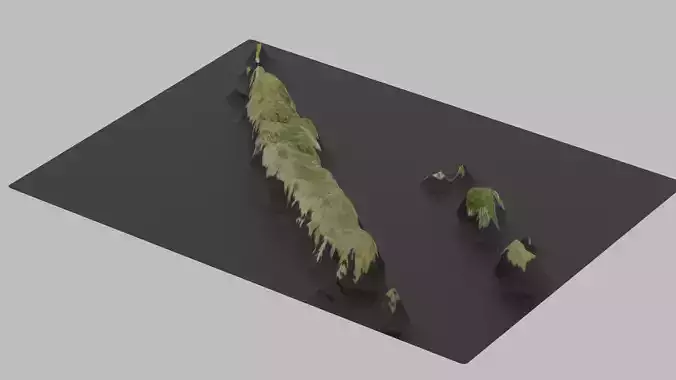 New Caledonia Map Country Low-poly 3D model