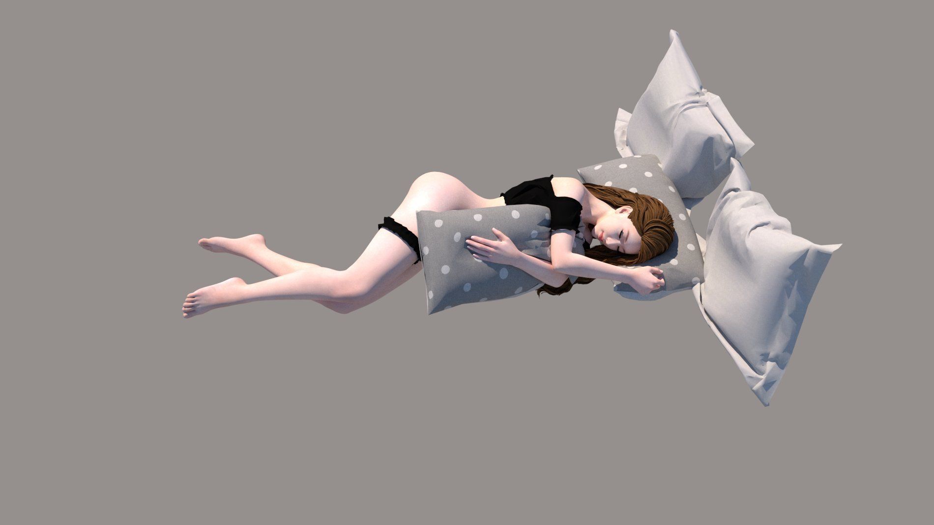 sleeping girl 3D model_1