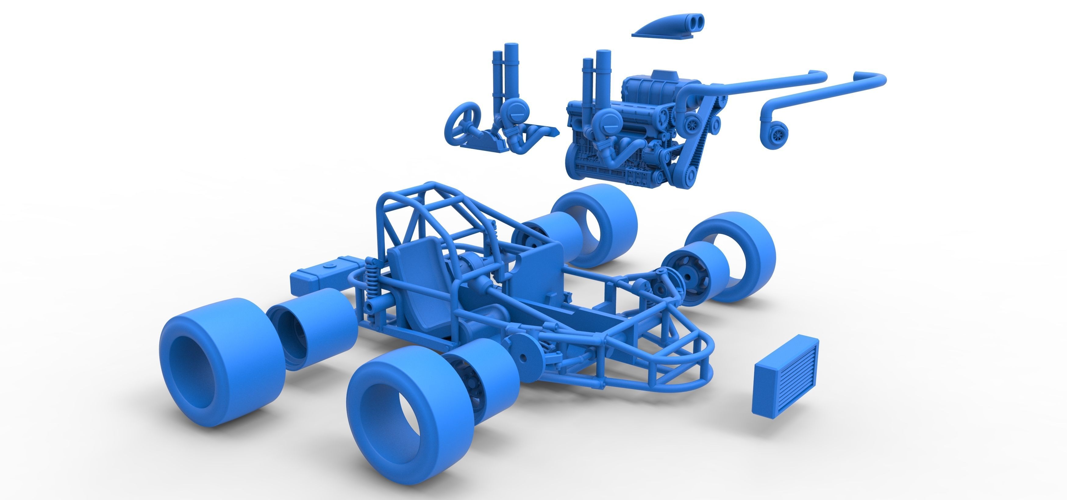 Concept crazy kart Scale 1 to 25 3D print model_48