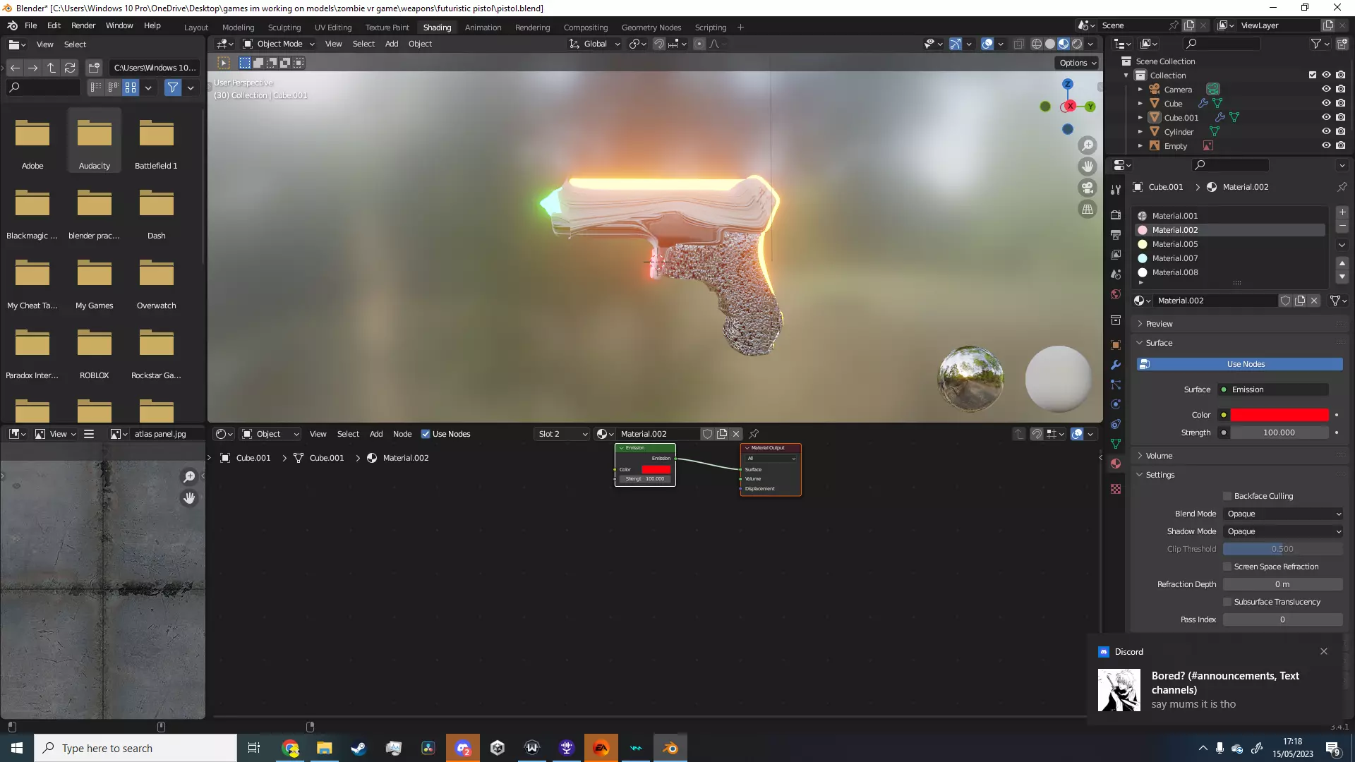 futuristic pistol 3D model