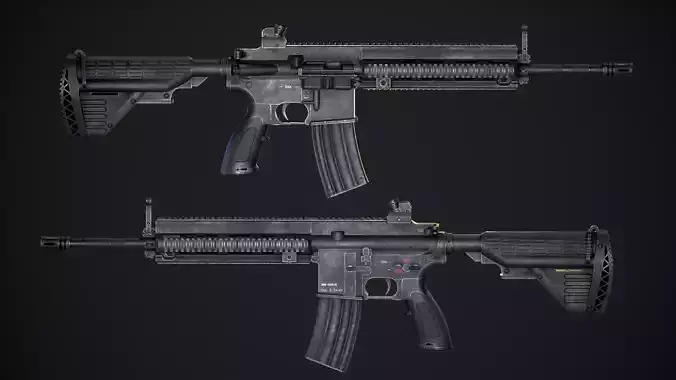 M416 Realistic Assault Rifle 3D model
