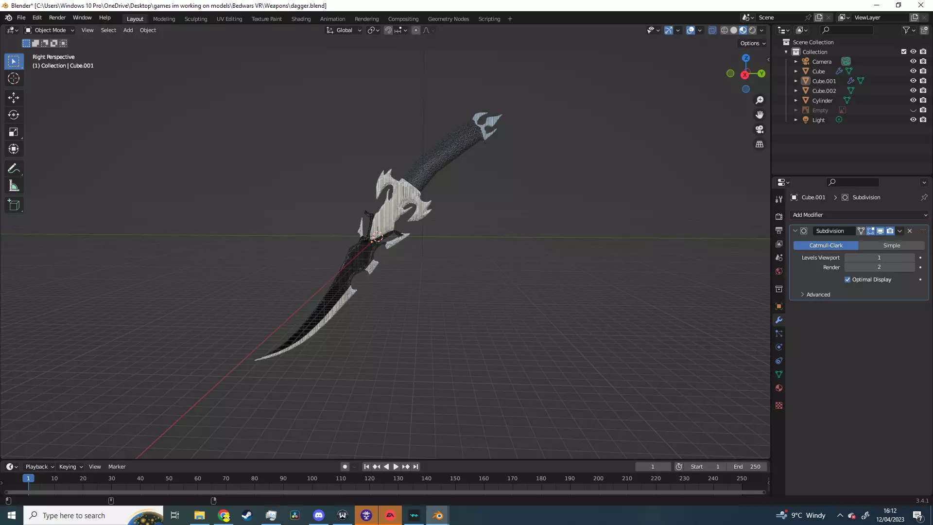 dagger 3D model