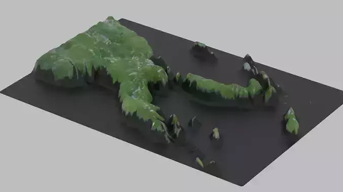 Papua New Guinea Map Country Low-poly 3D model