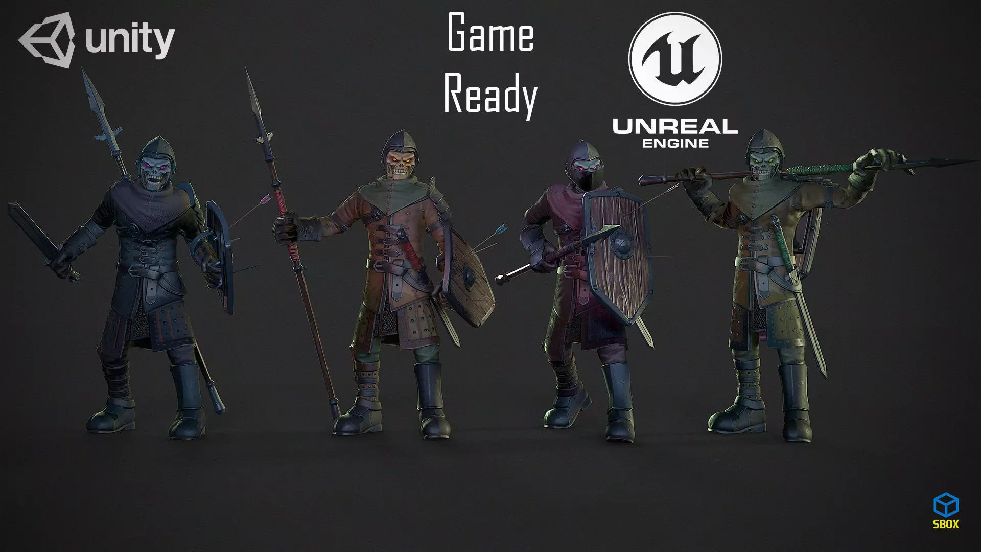 Skeleton Spearman Low-poly 3D model