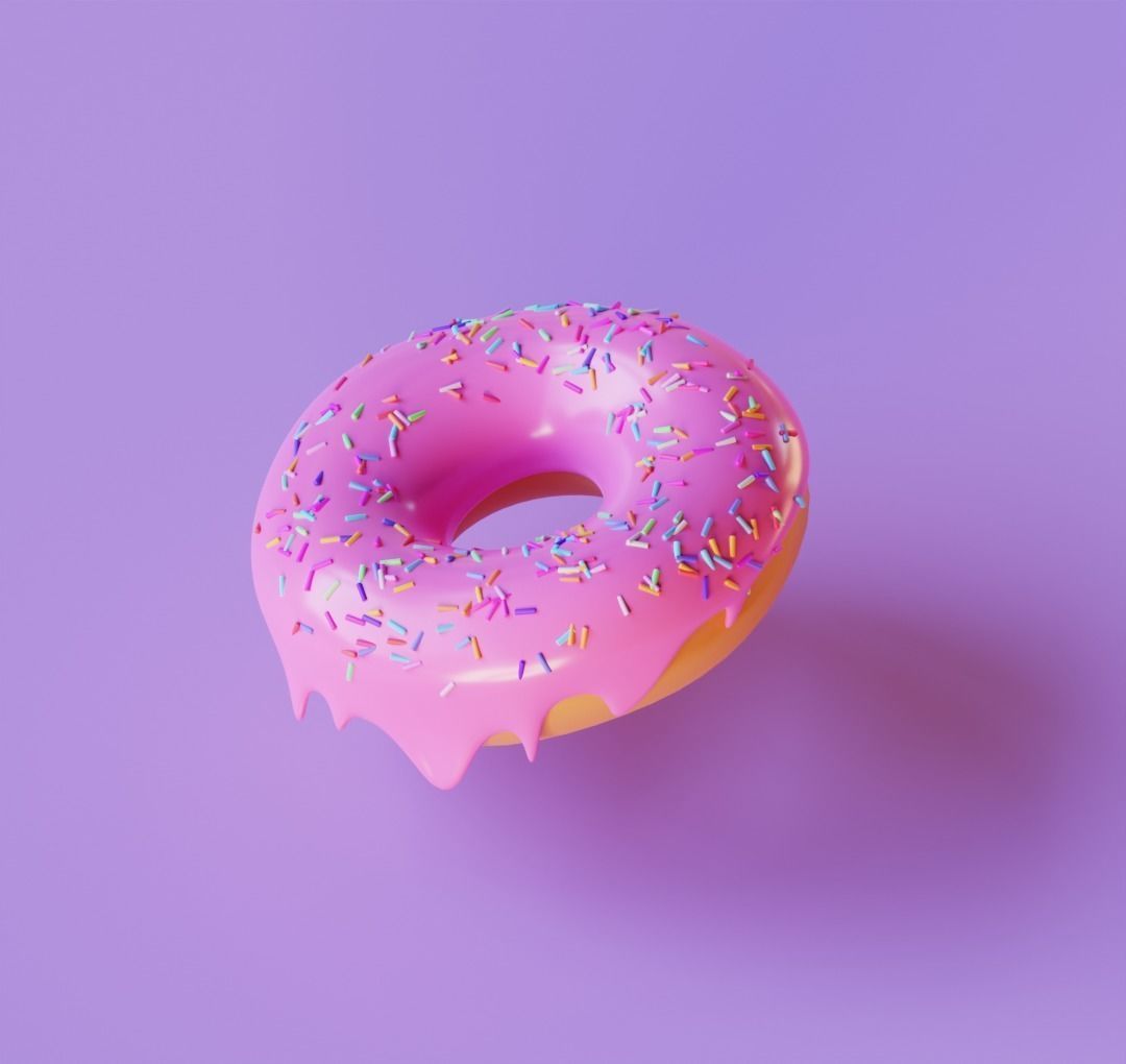 donut Low-poly 3D model_2