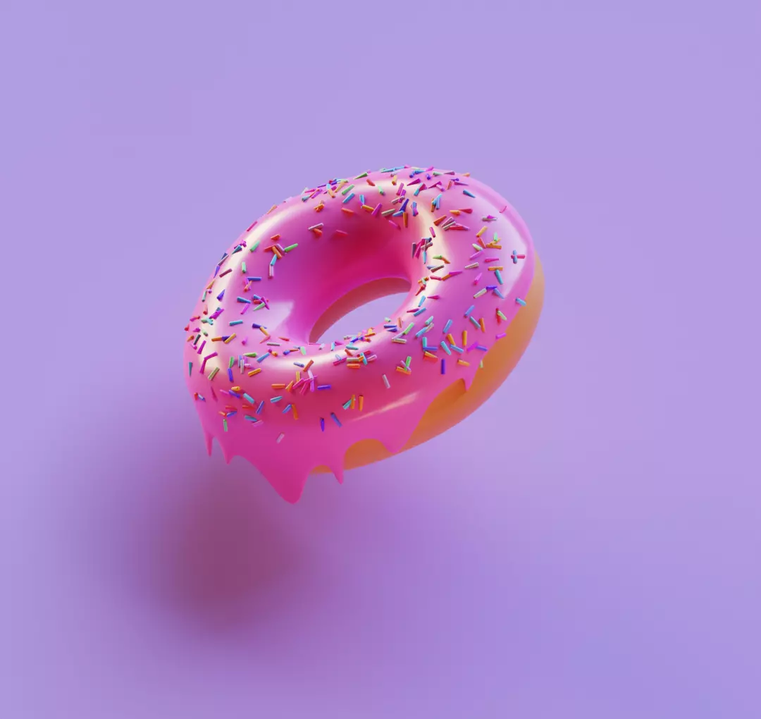 donut Low-poly 3D model_0