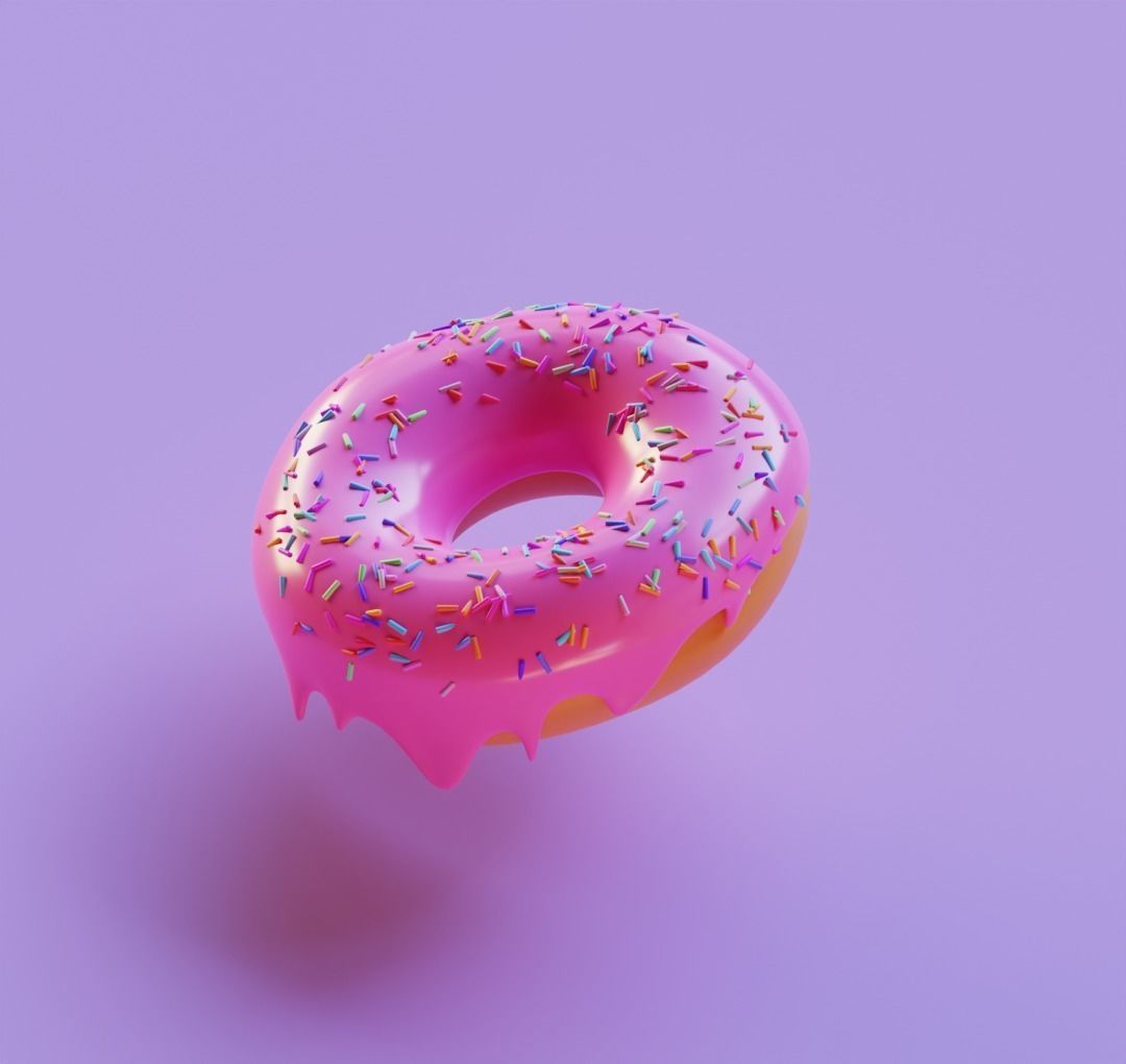 donut Low-poly 3D model_3