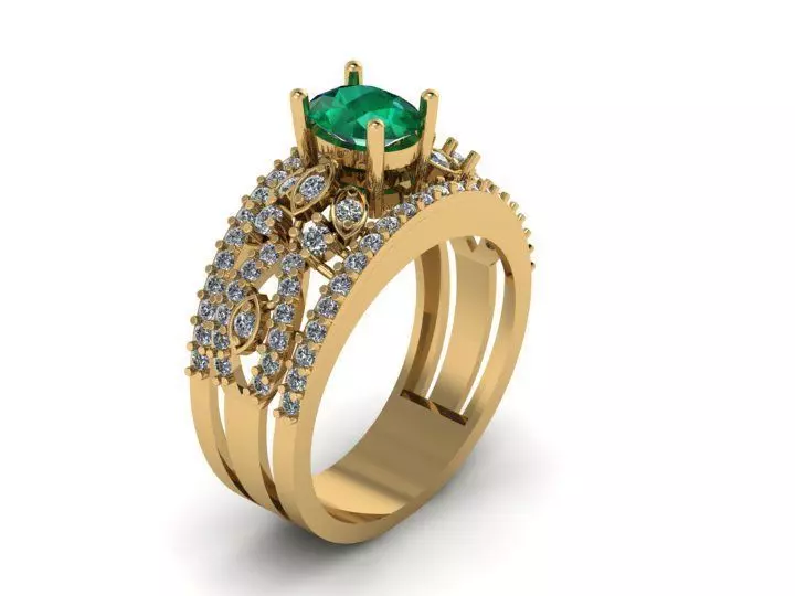 Embrald Diamond Ring 3D print model_0