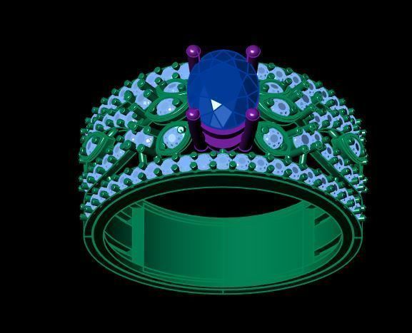 Embrald Diamond Ring 3D print model_6