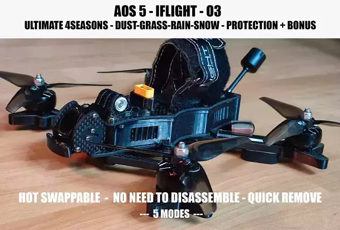 3d Print  - AOS 5 - iFlight o3 - 4 seasons TPU protection 3D print model