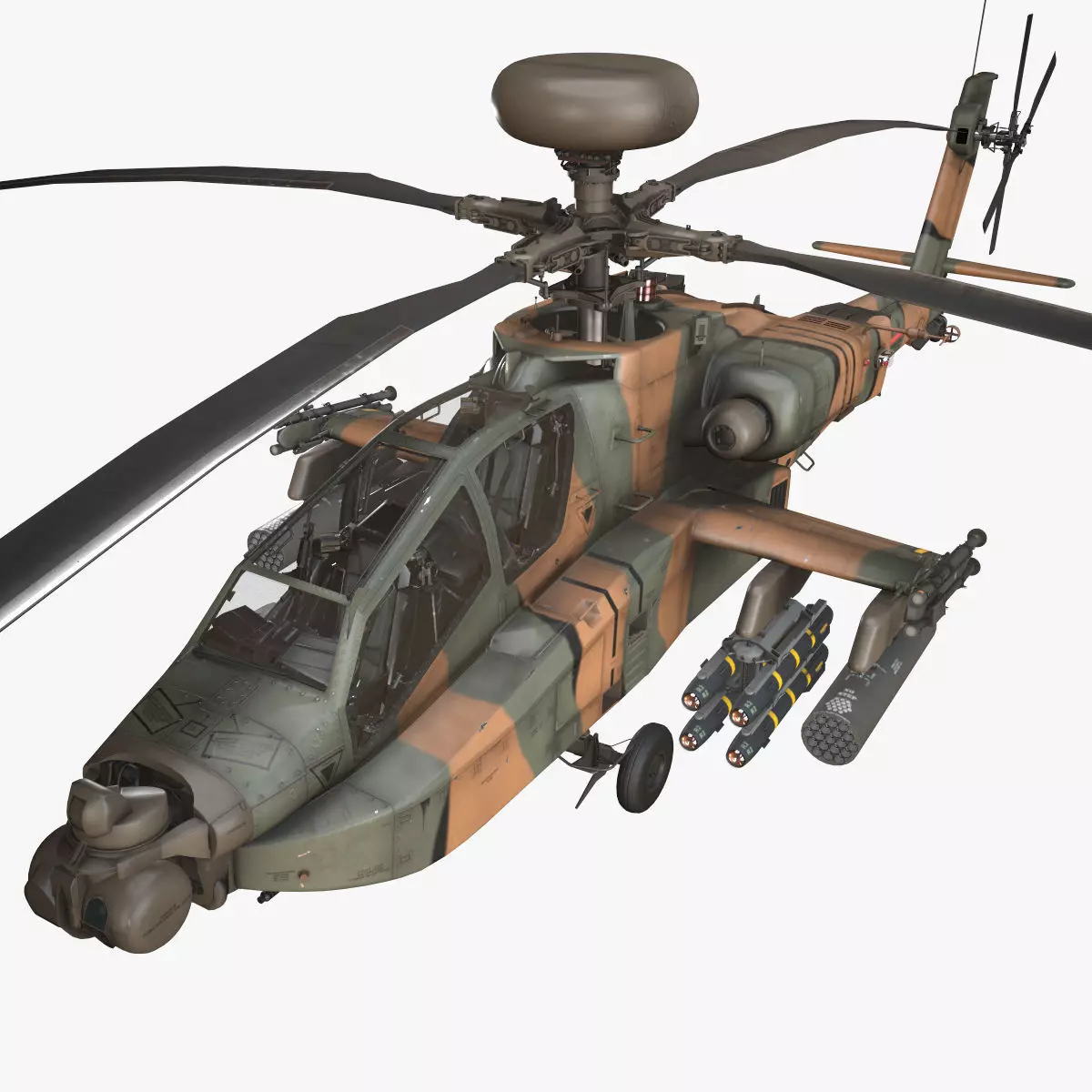  Apache AH-64D Japan Ground Self-Defense  Force Static Low-poly 3D model_0