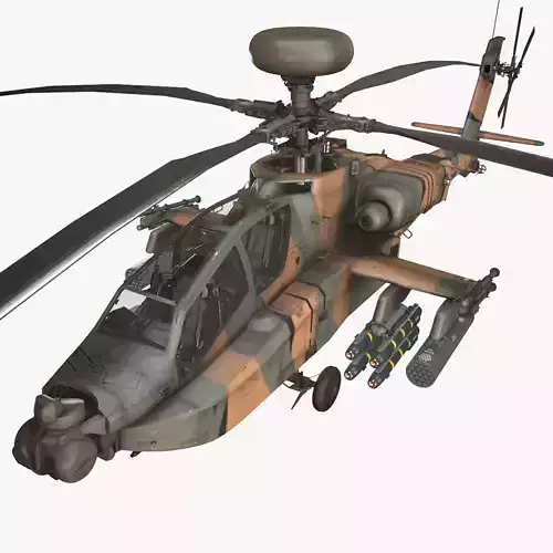  Apache AH-64D Japan Ground Self-Defense  Force Static Low-poly 3D model