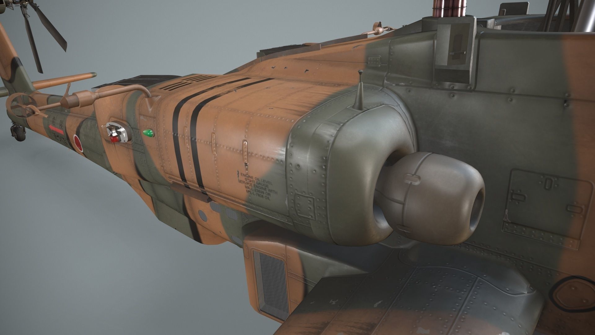  Apache AH-64D Japan Ground Self-Defense  Force Static Low-poly 3D model_13