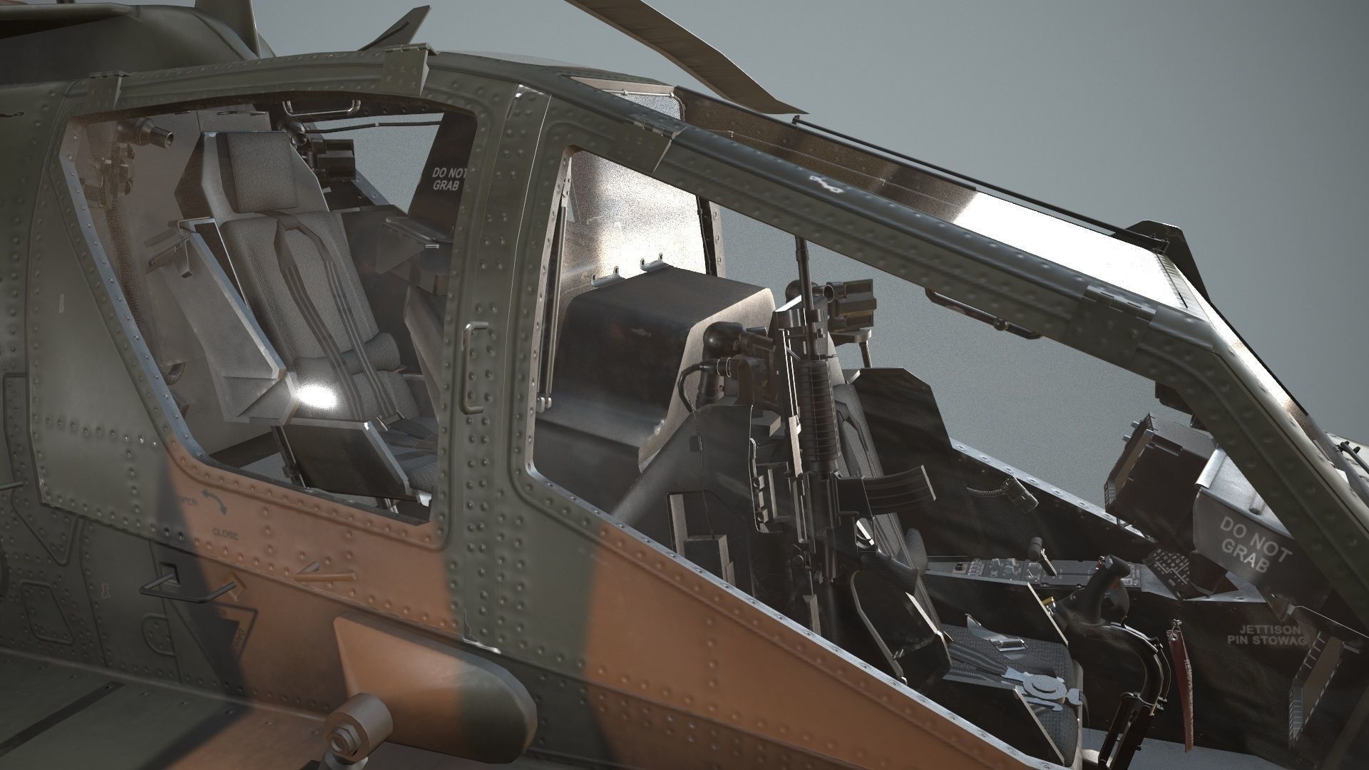  Apache AH-64D Japan Ground Self-Defense  Force Static Low-poly 3D model_14