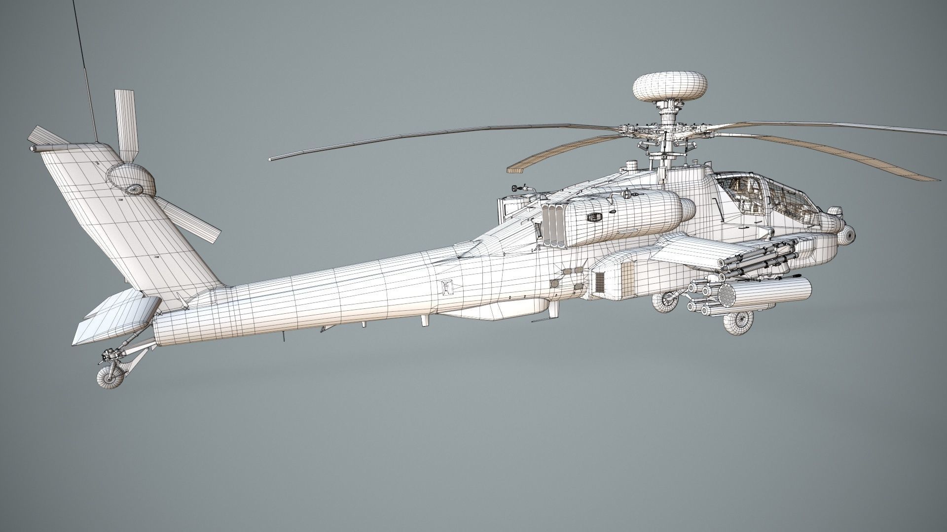  Apache AH-64D Japan Ground Self-Defense  Force Static Low-poly 3D model_24