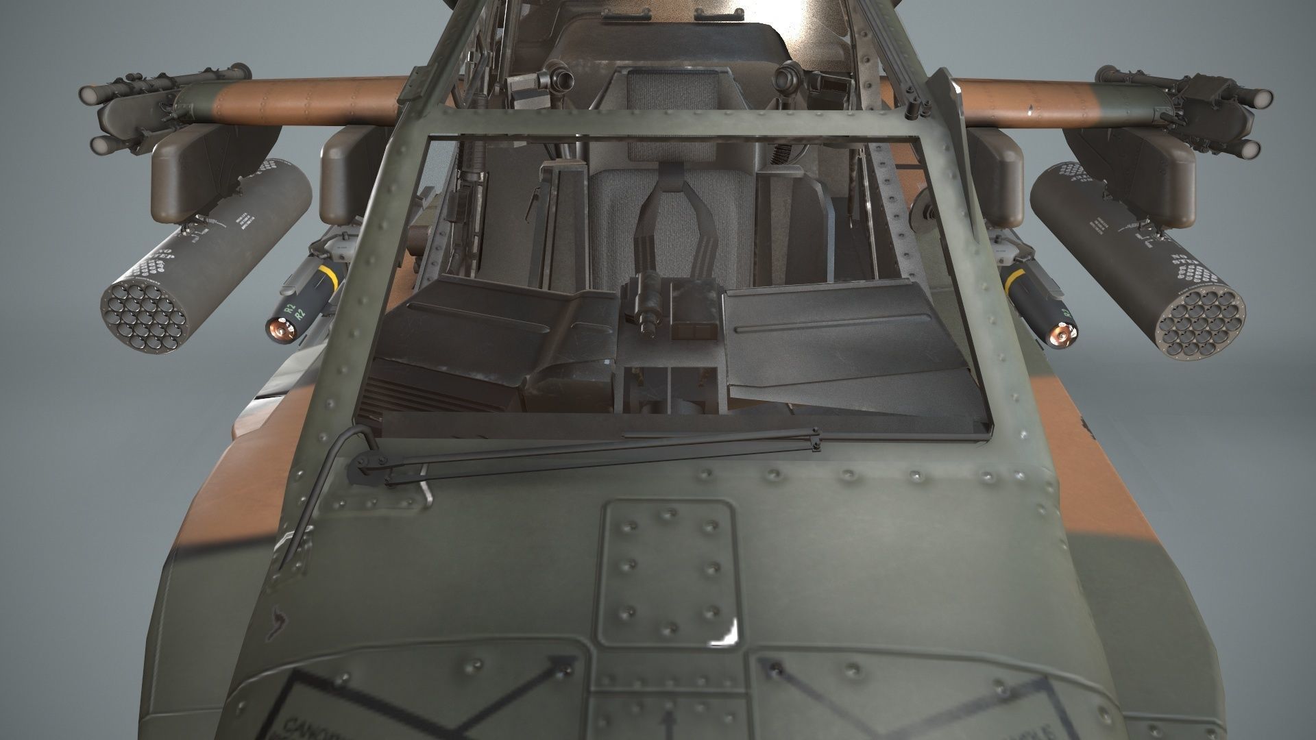  Apache AH-64D Japan Ground Self-Defense  Force Static Low-poly 3D model_15