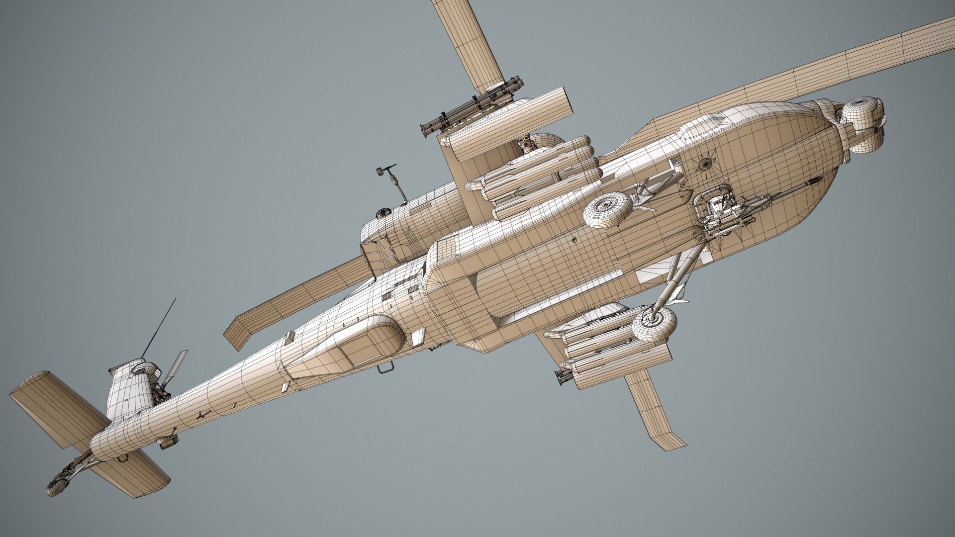  Apache AH-64D Japan Ground Self-Defense  Force Static Low-poly 3D model_26