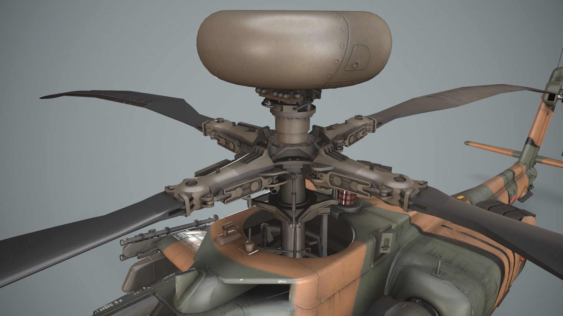  Apache AH-64D Japan Ground Self-Defense  Force Static Low-poly 3D model_11