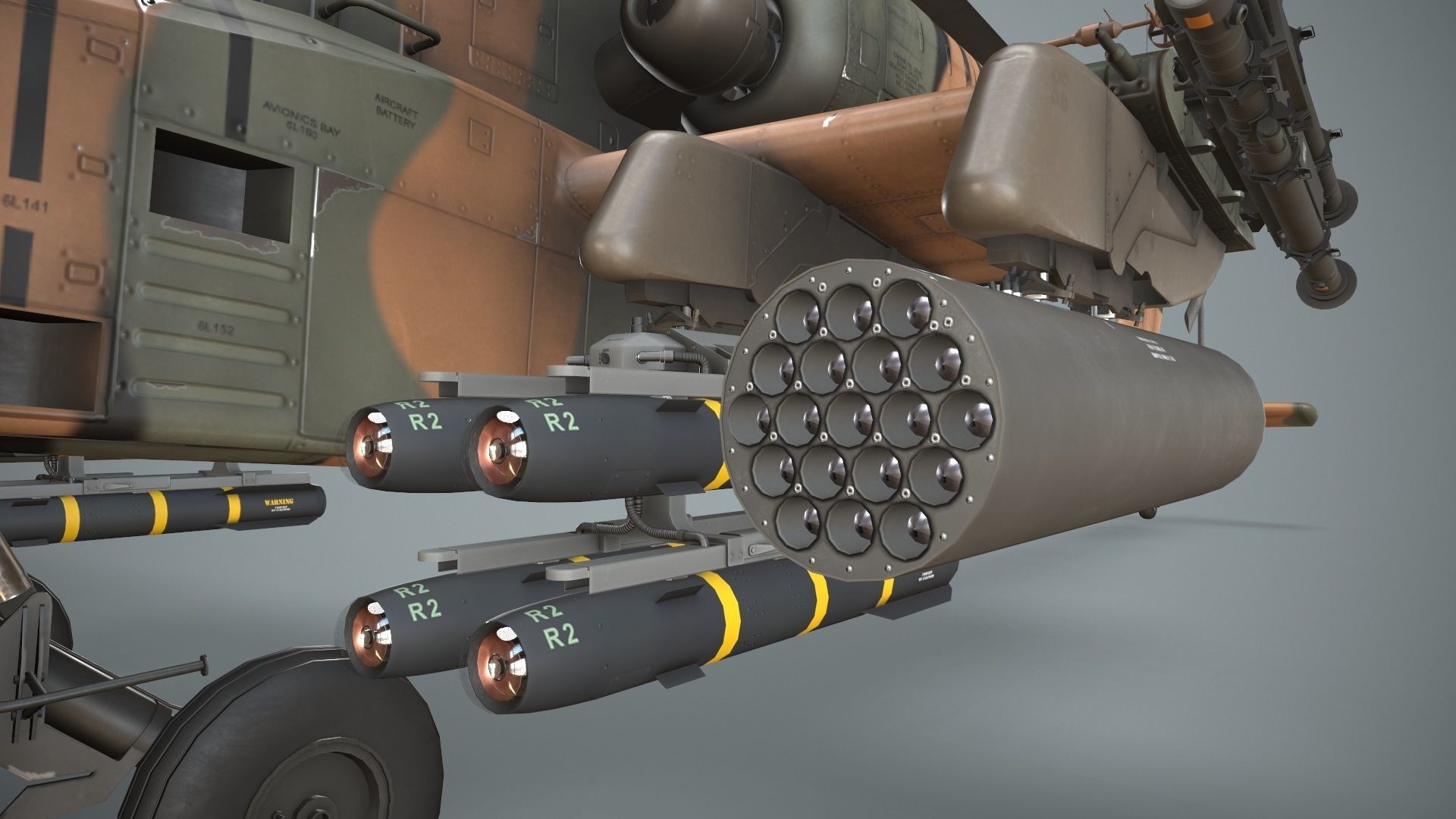  Apache AH-64D Japan Ground Self-Defense  Force Static Low-poly 3D model_10