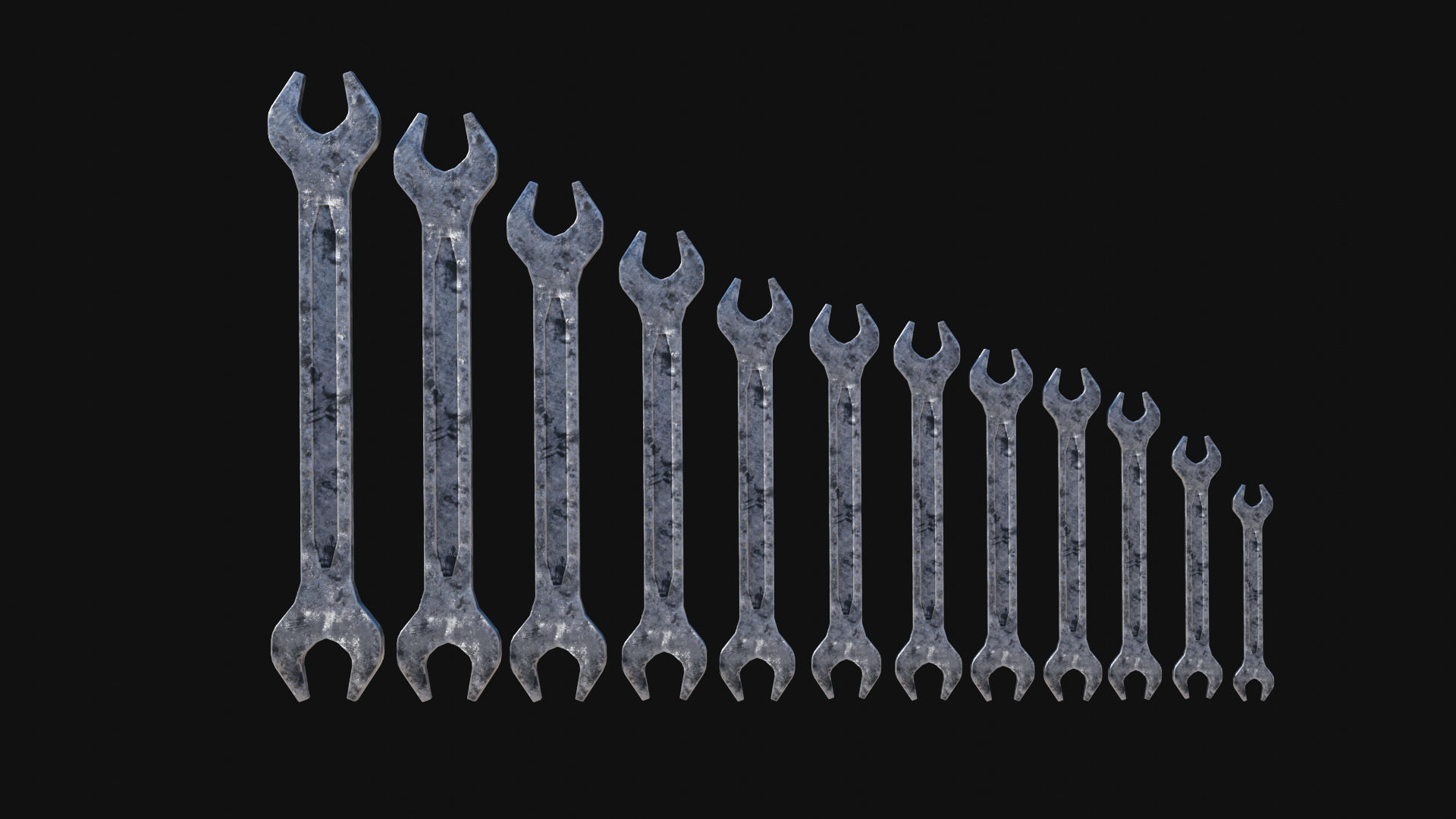 Low-Poly Wrench Collection by Nikdox Low-poly 3D model_2
