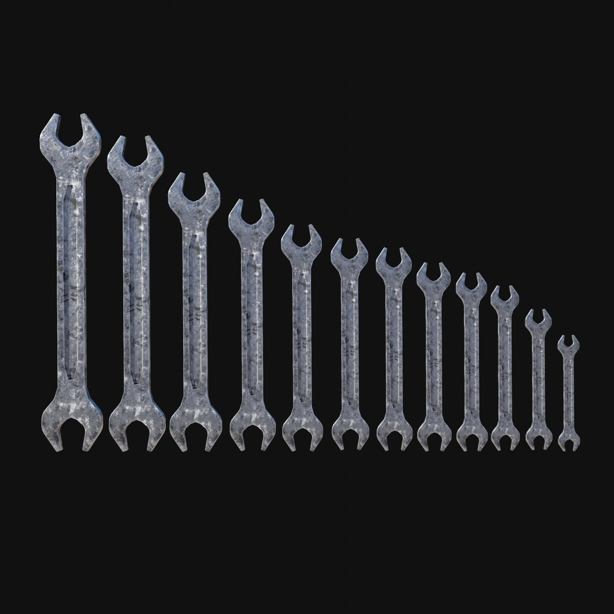Low-Poly Wrench Collection by Nikdox Low-poly 3D model_1