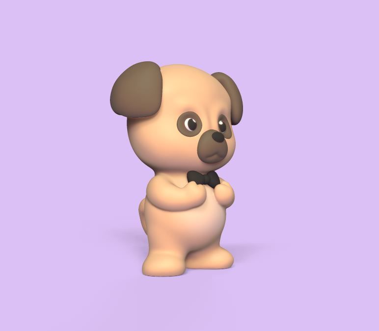 Pug Toy 3D print model_1