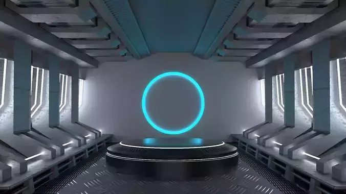 Product stand in futuristic theme