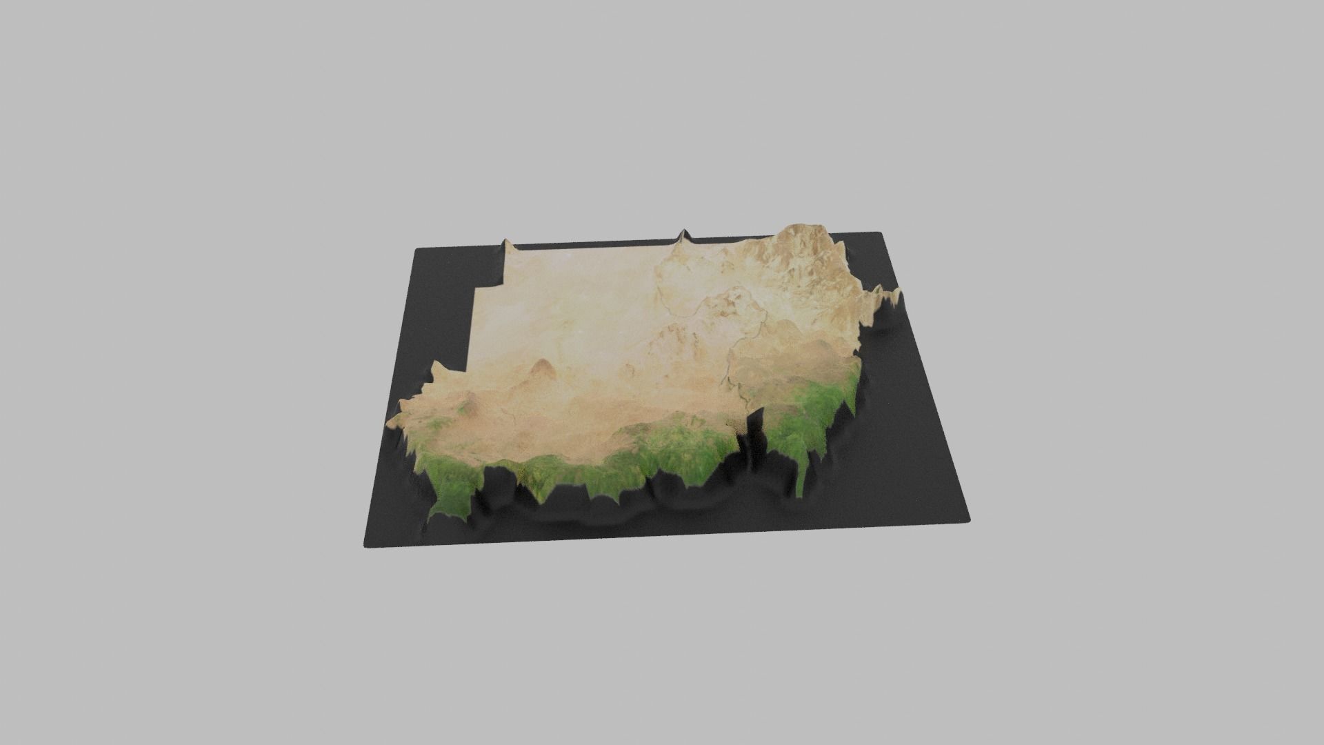 Sudan Map Country Low-poly 3D model_1