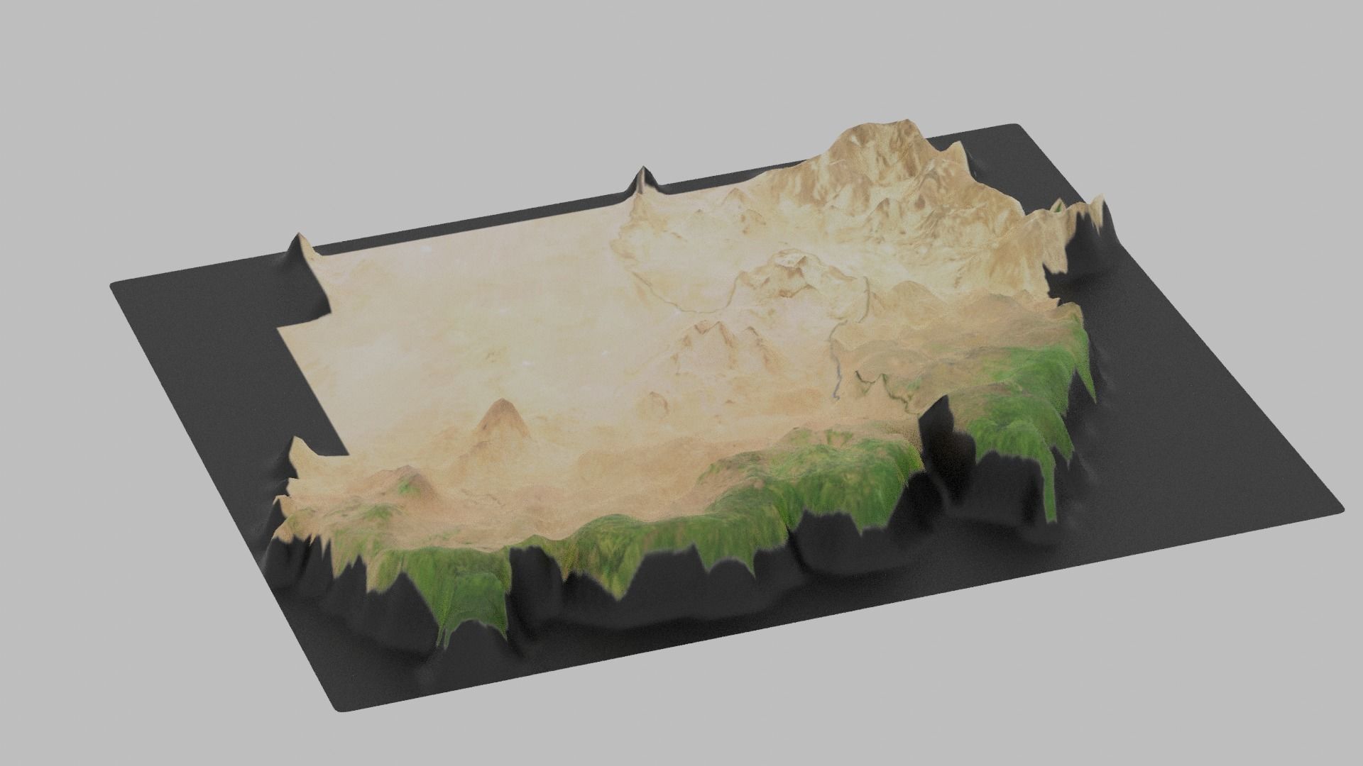 Sudan Map Country Low-poly 3D model_4