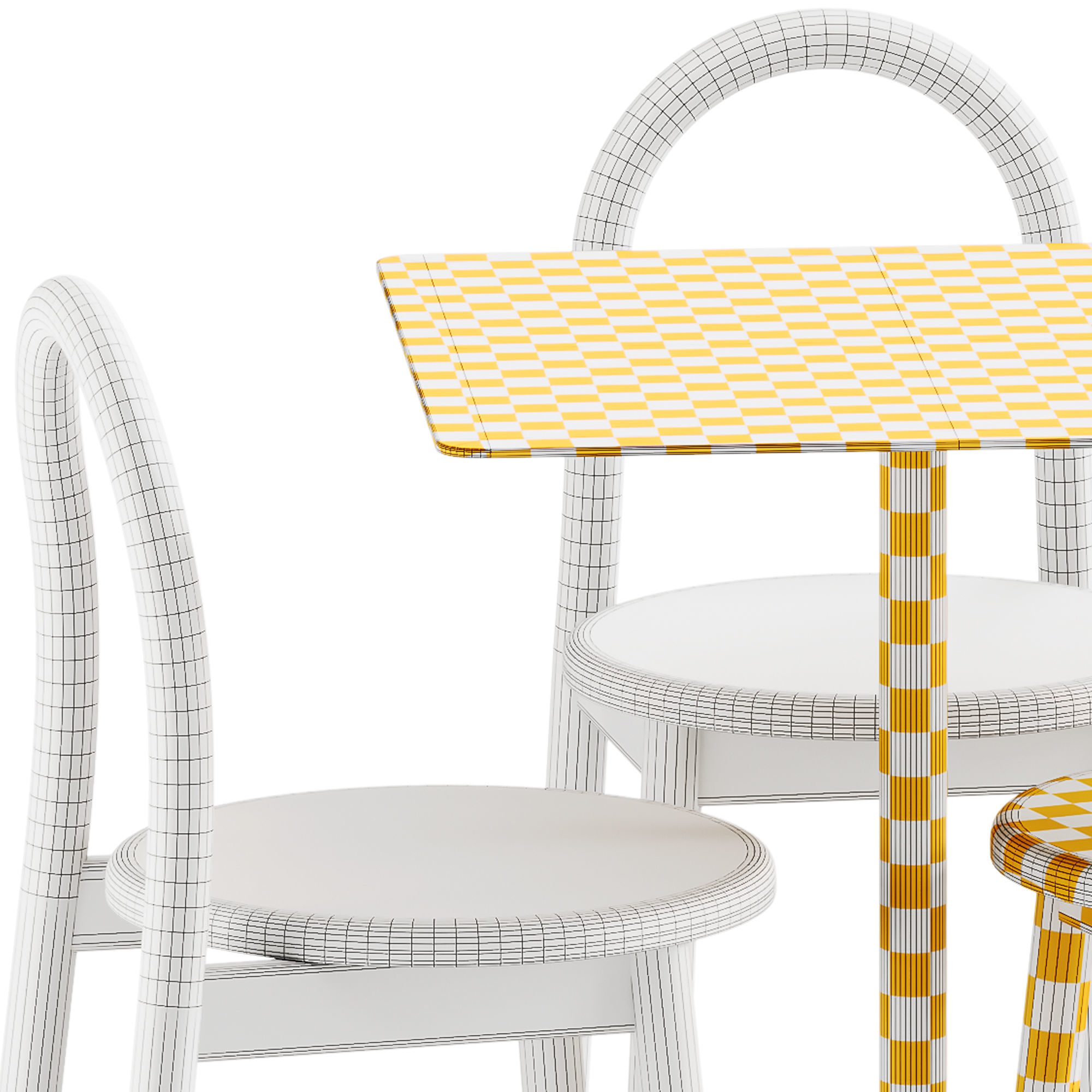 Hay Neu Square Table and Bobby Chair by DesignByThem 3D model_7