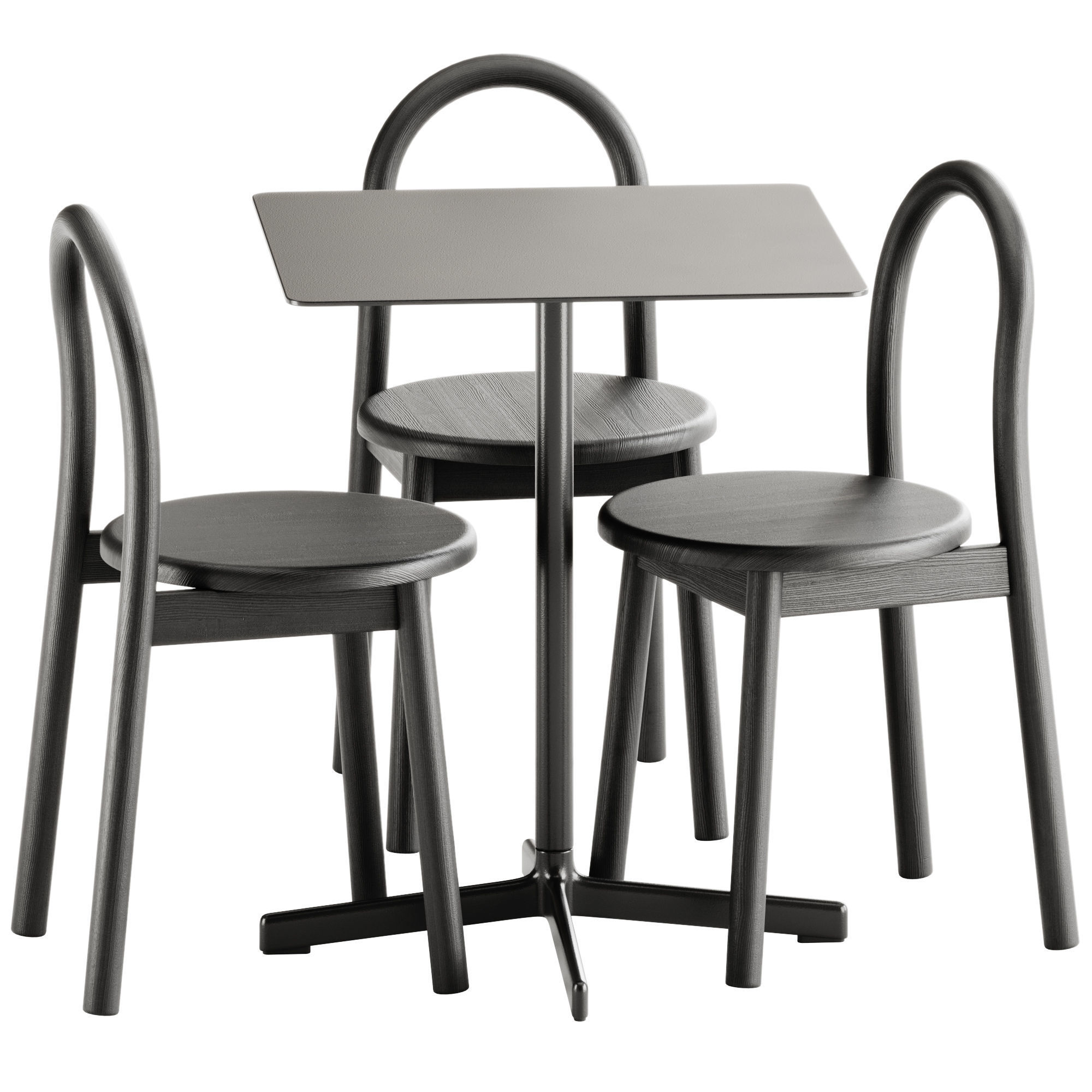 Hay Neu Square Table and Bobby Chair by DesignByThem 3D model_1