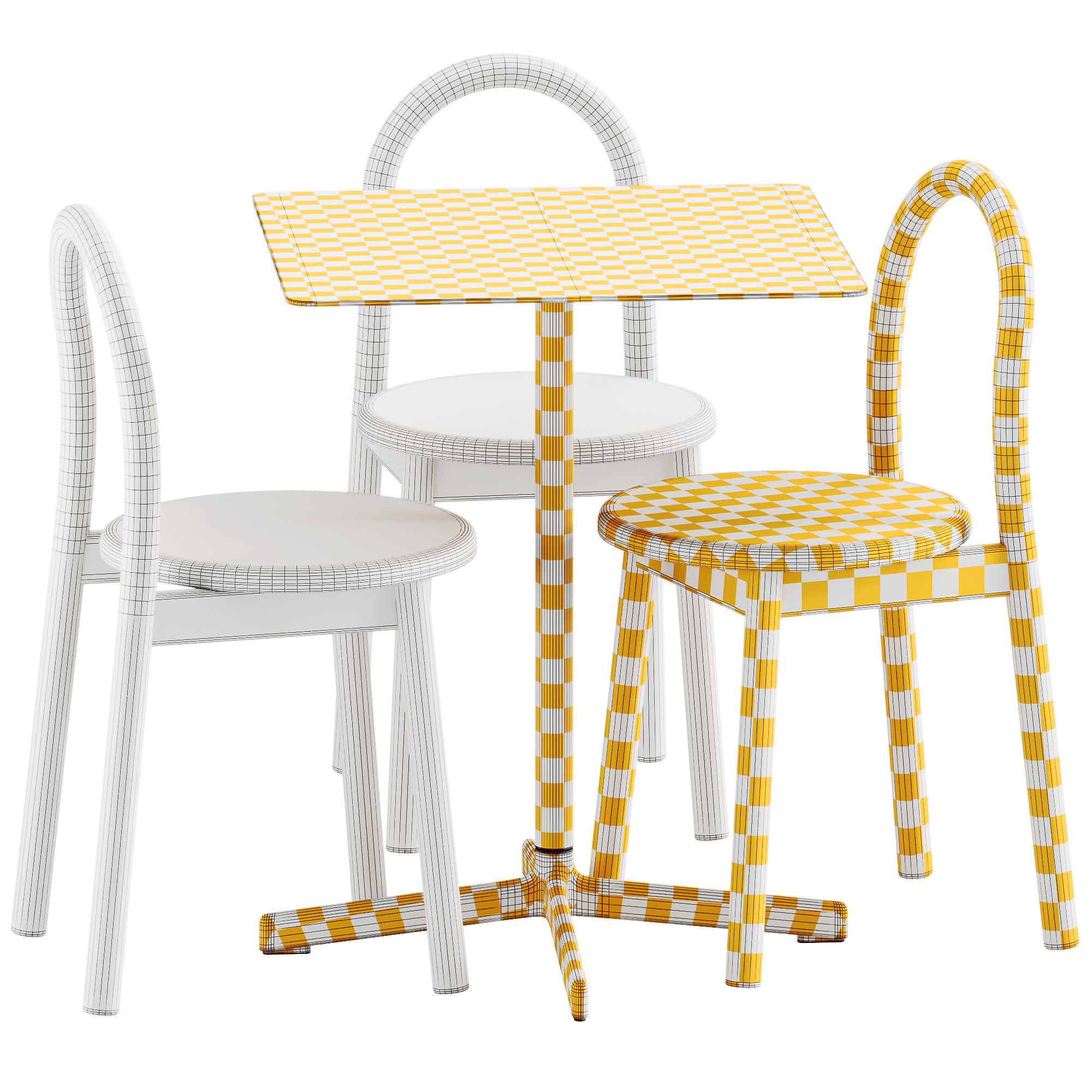 Hay Neu Square Table and Bobby Chair by DesignByThem 3D model_6