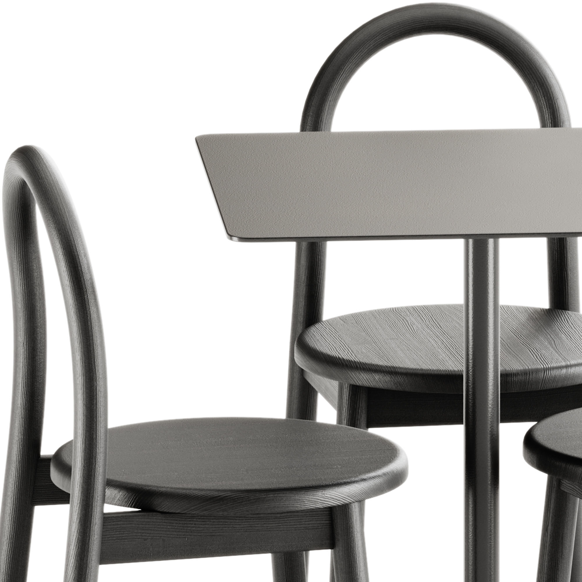 Hay Neu Square Table and Bobby Chair by DesignByThem 3D model_3