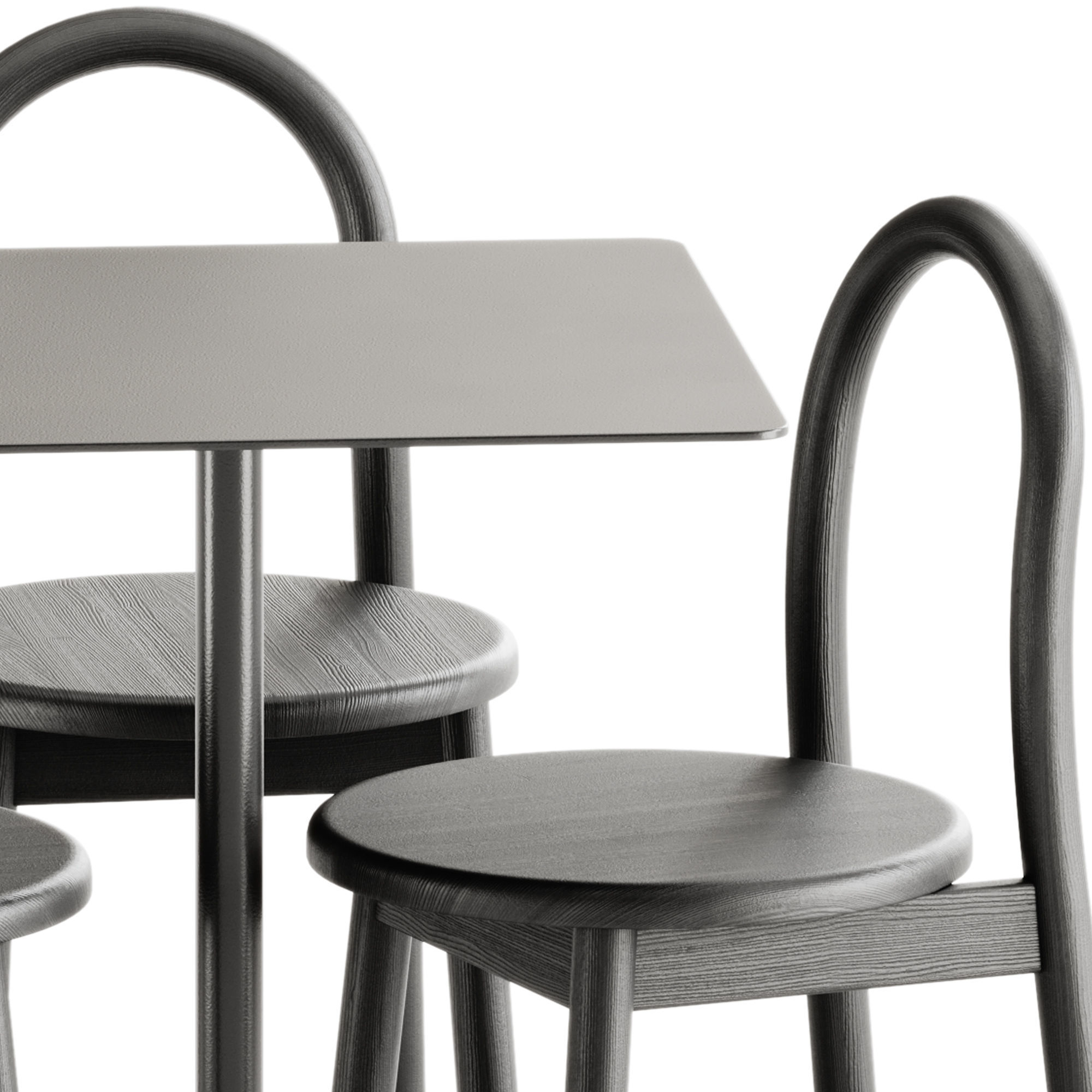 Hay Neu Square Table and Bobby Chair by DesignByThem 3D model_5