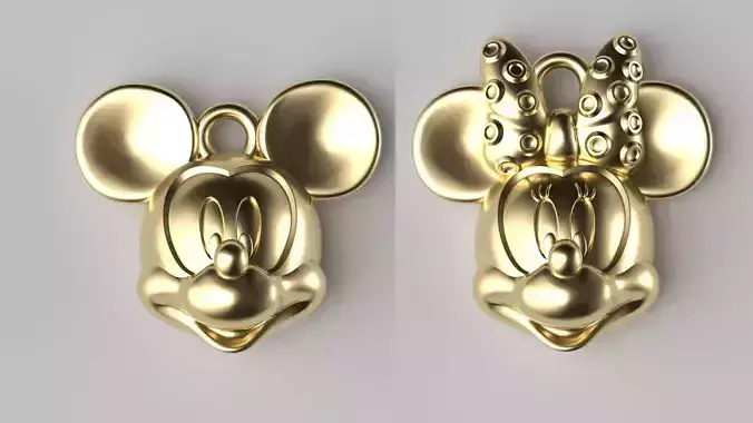 Minnie and mickey mouse pendants 3D Model Collection