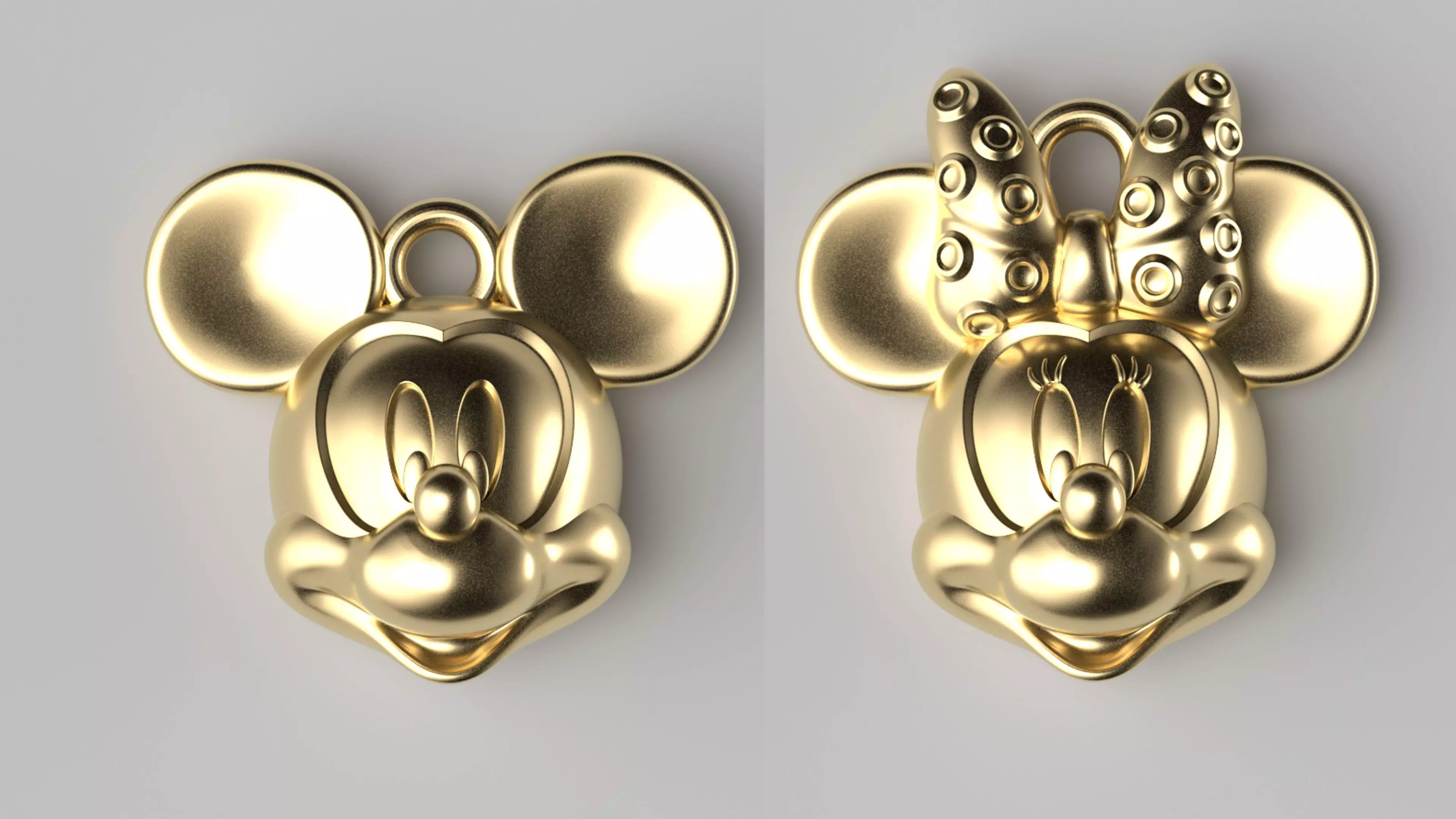 Minnie and mickey mouse pendants 3D Model Collection_0