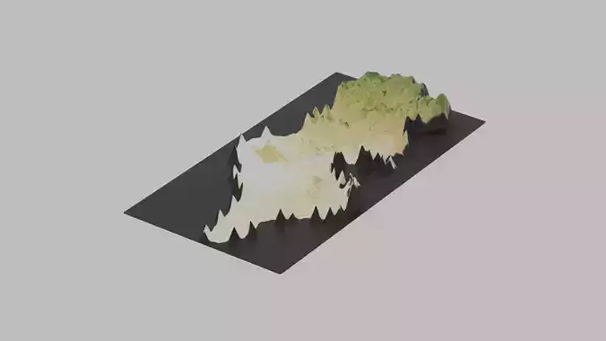 Tunisia Map Country Low-poly 3D model