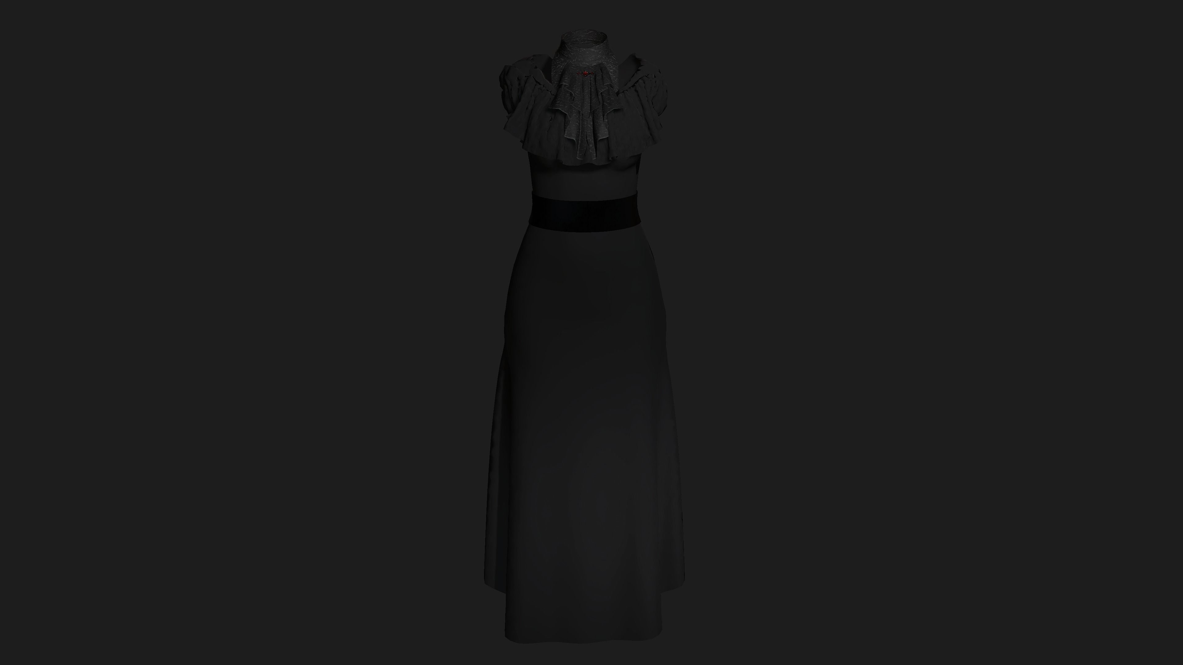 3D MODEL VICTORIAN OUTFIT FEMALE MODULAR -for GAMES or ANIMATION Low-poly 3D model_8