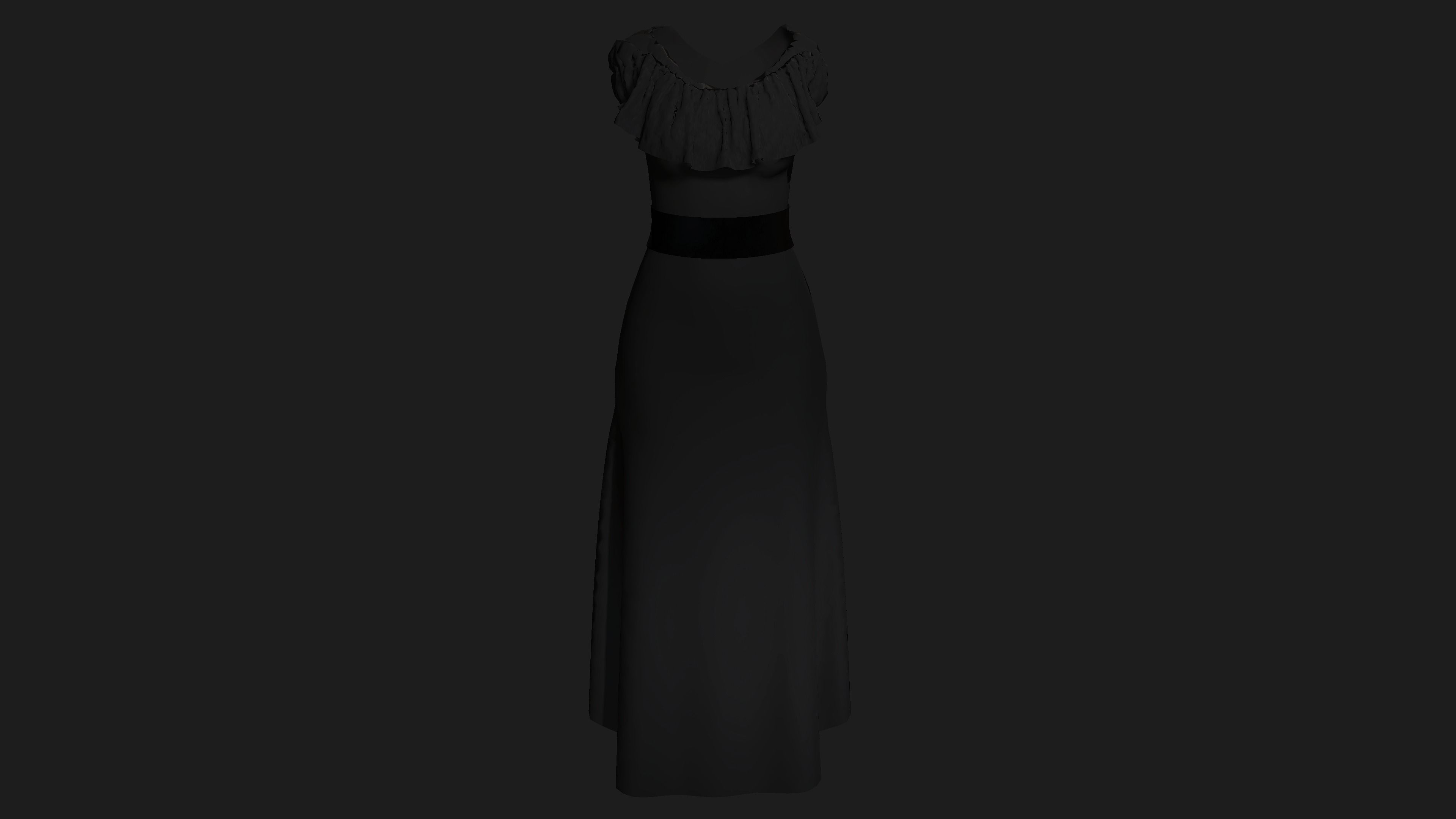 3D MODEL VICTORIAN OUTFIT FEMALE MODULAR -for GAMES or ANIMATION Low-poly 3D model_9