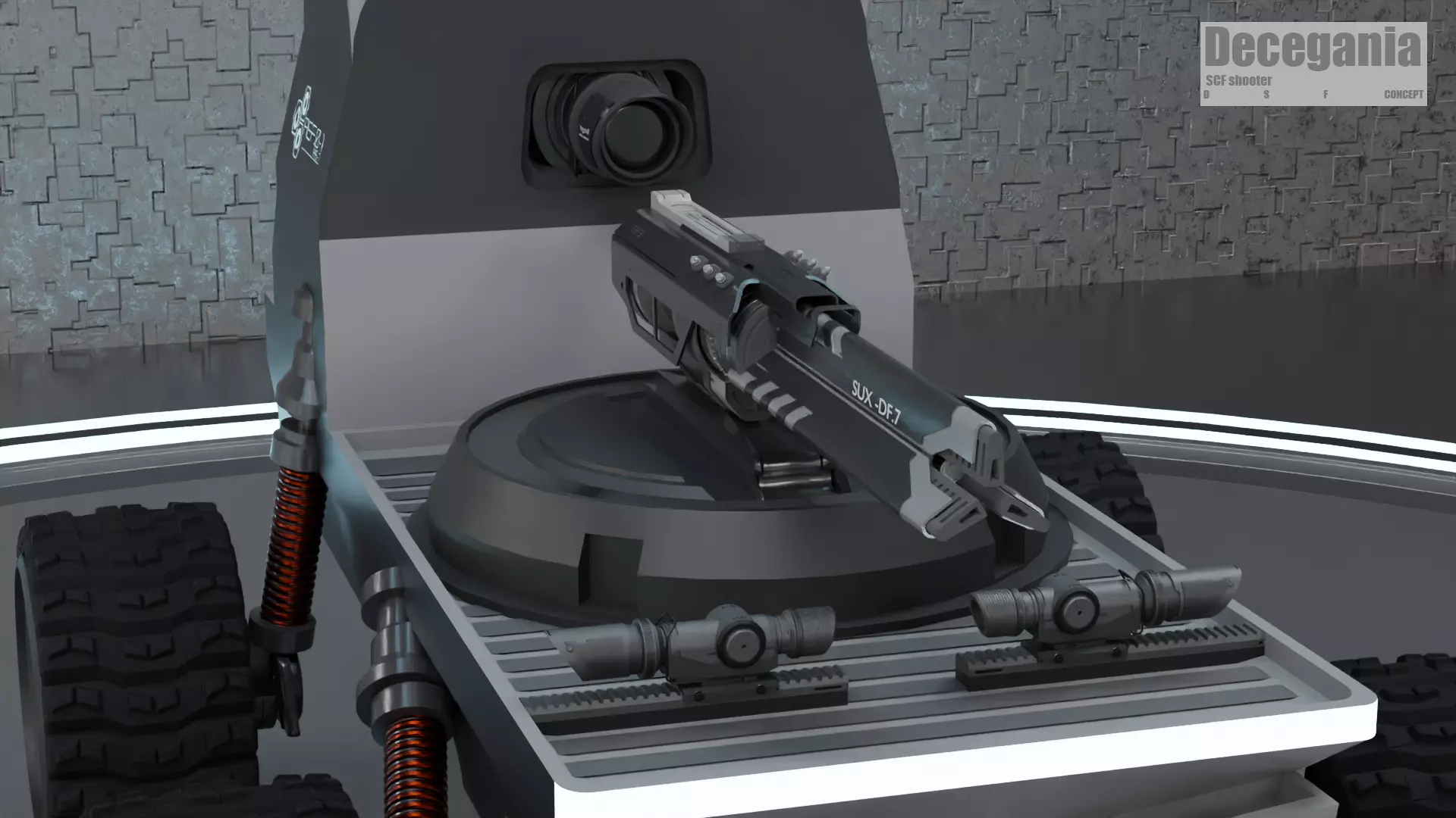 game asset shooter robot Vehicle Free low-poly 3D model