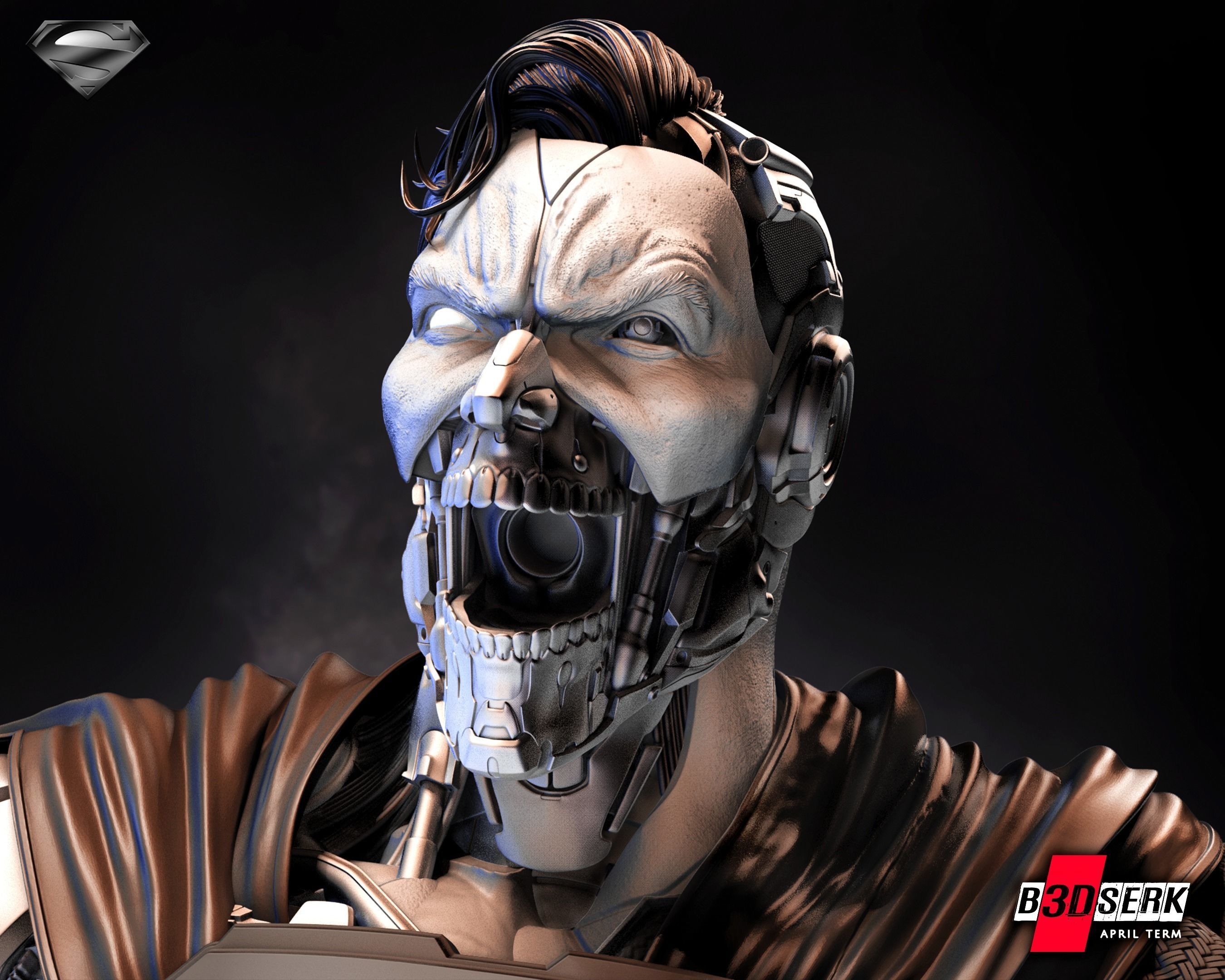 B3DSERK April term 2023 Cyborg Superman Sculpture 3D print model_8