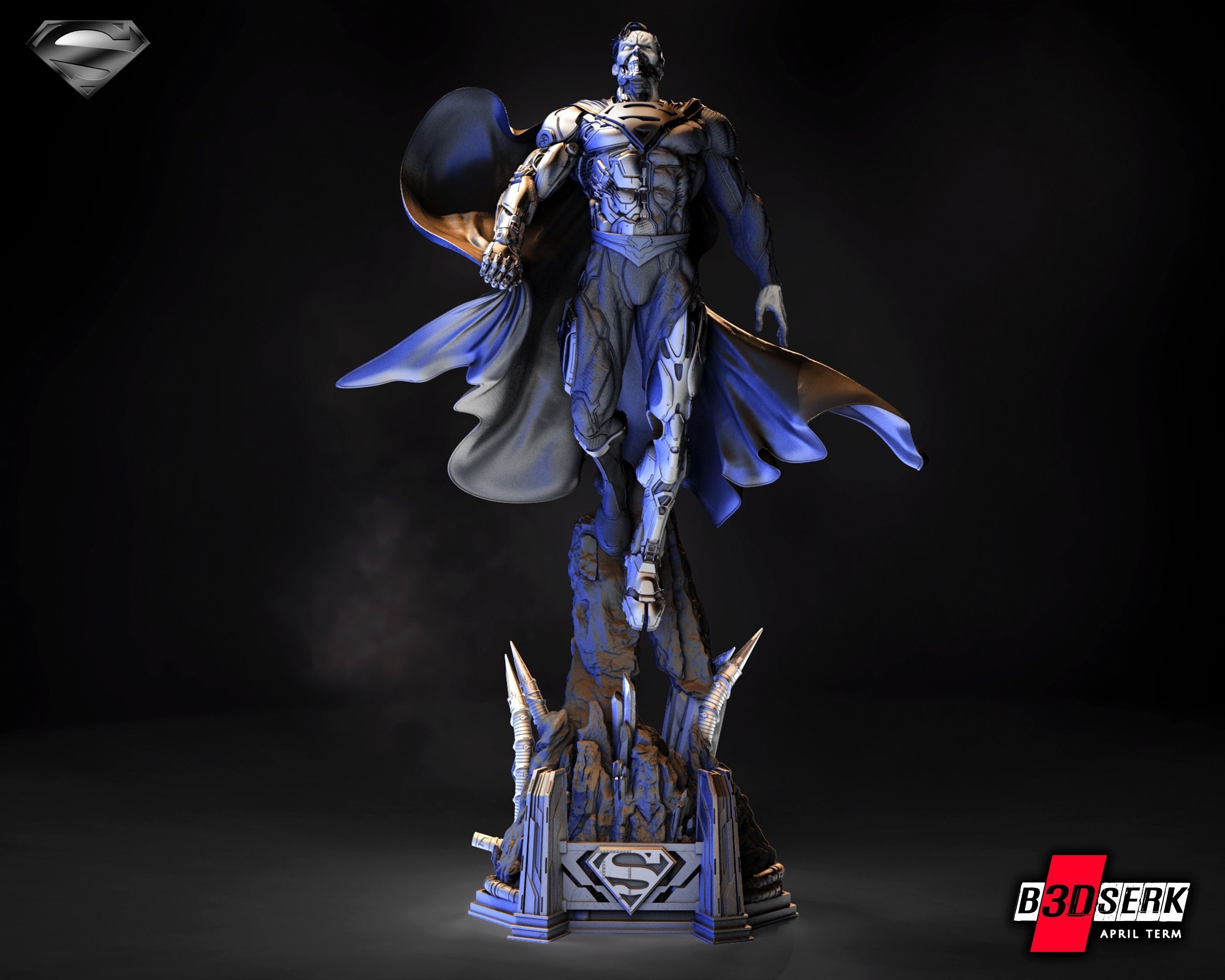 B3DSERK April term 2023 Cyborg Superman Sculpture 3D print model_1