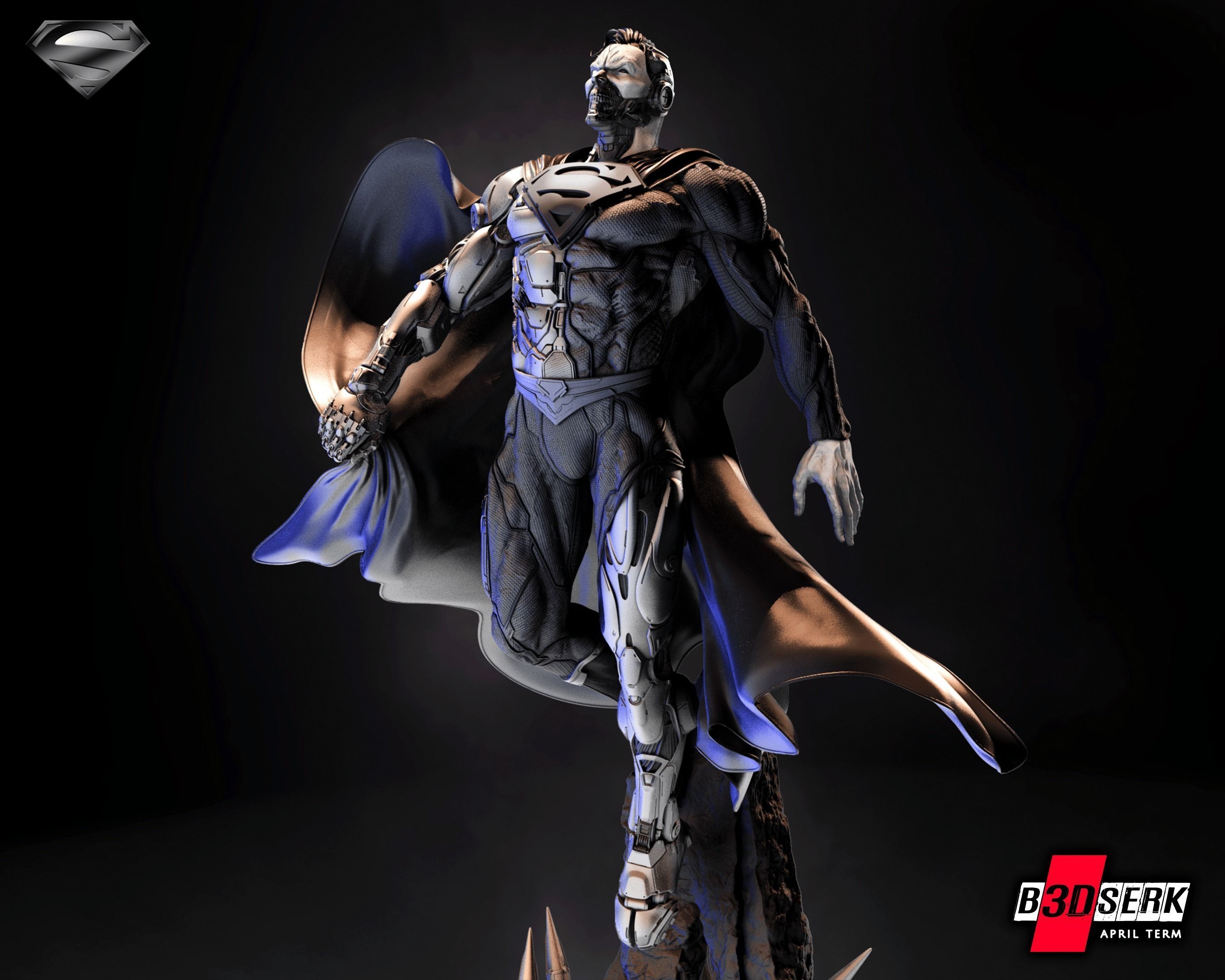 B3DSERK April term 2023 Cyborg Superman Sculpture 3D print model_5