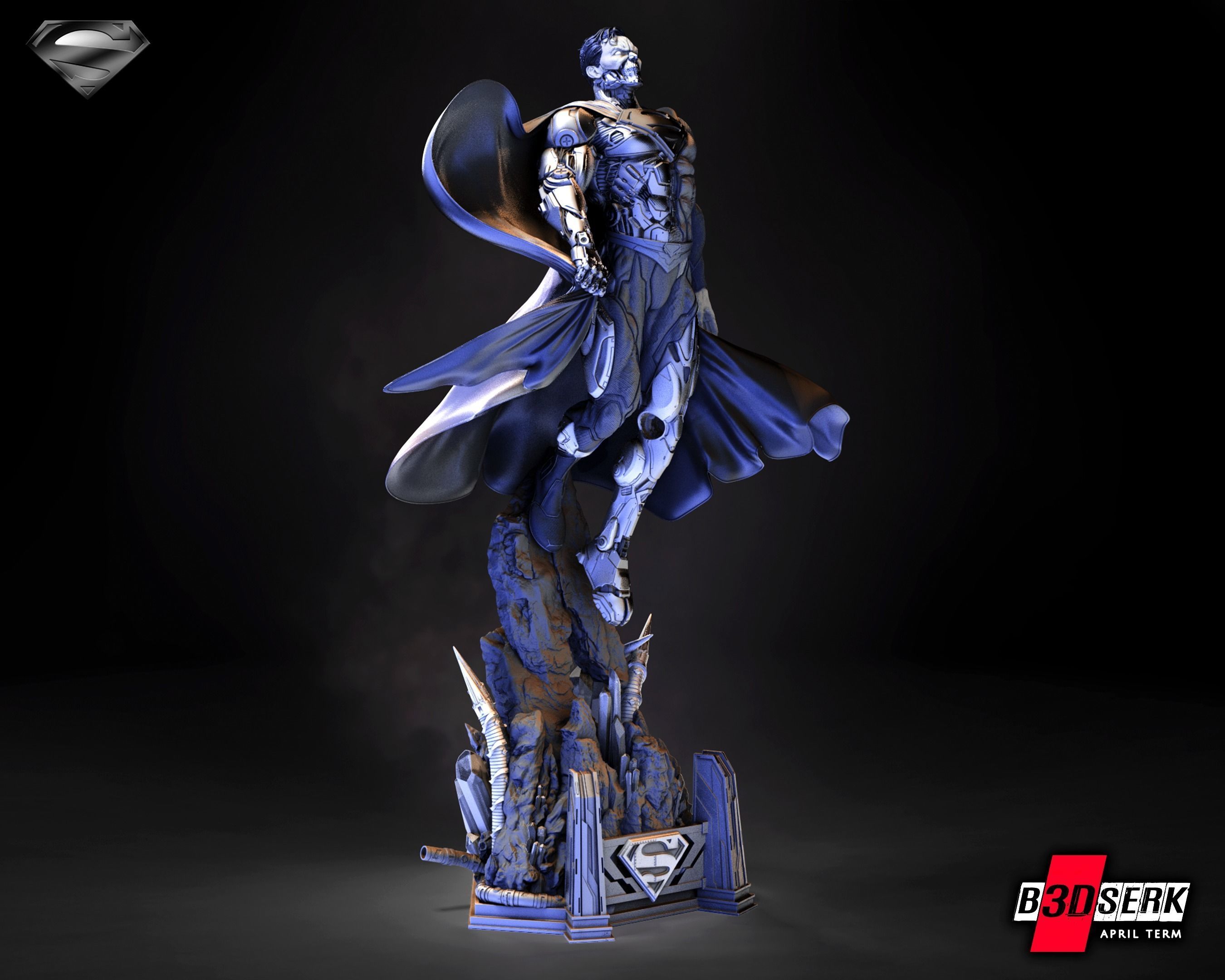 B3DSERK April term 2023 Cyborg Superman Sculpture 3D print model_2