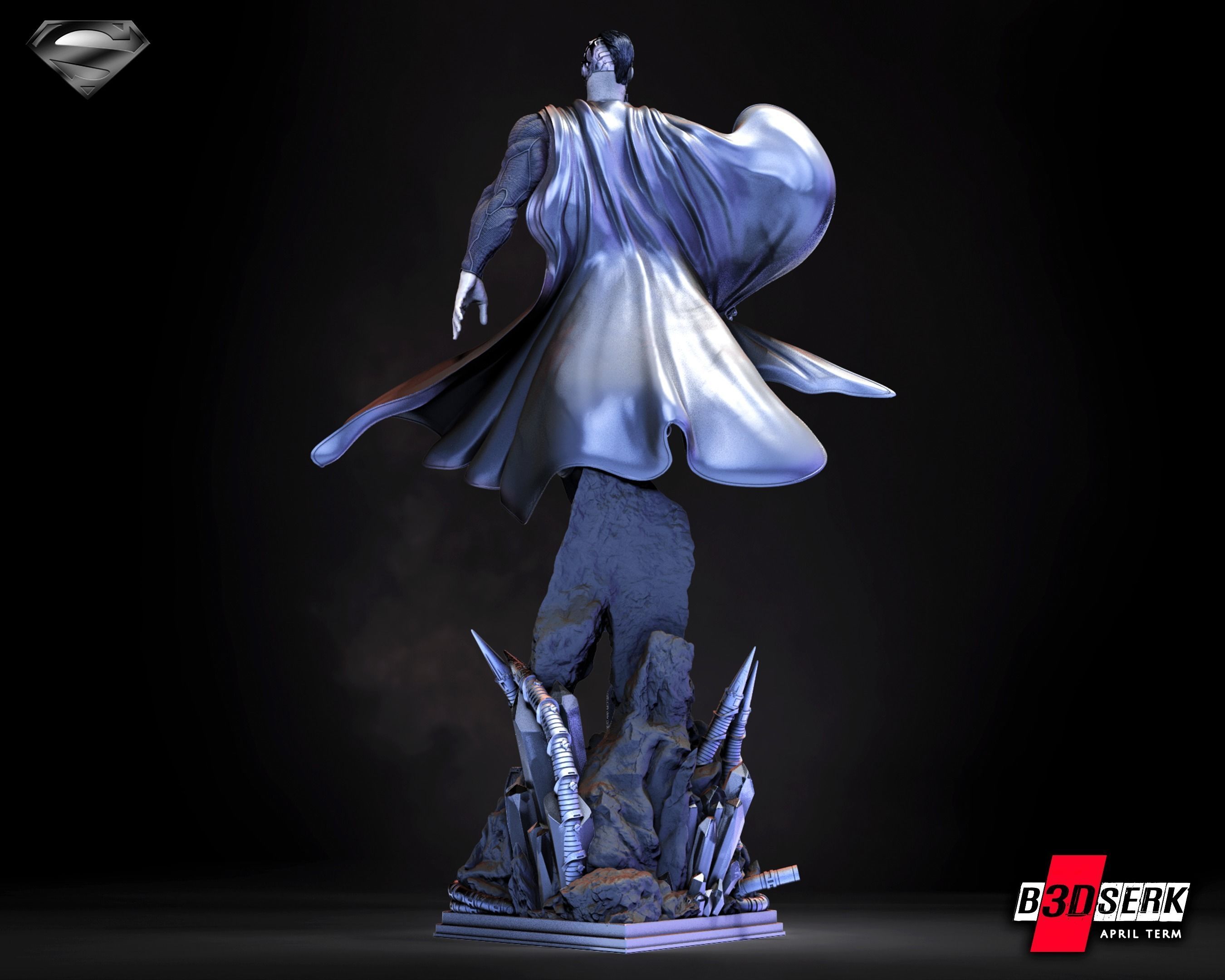 B3DSERK April term 2023 Cyborg Superman Sculpture 3D print model_3