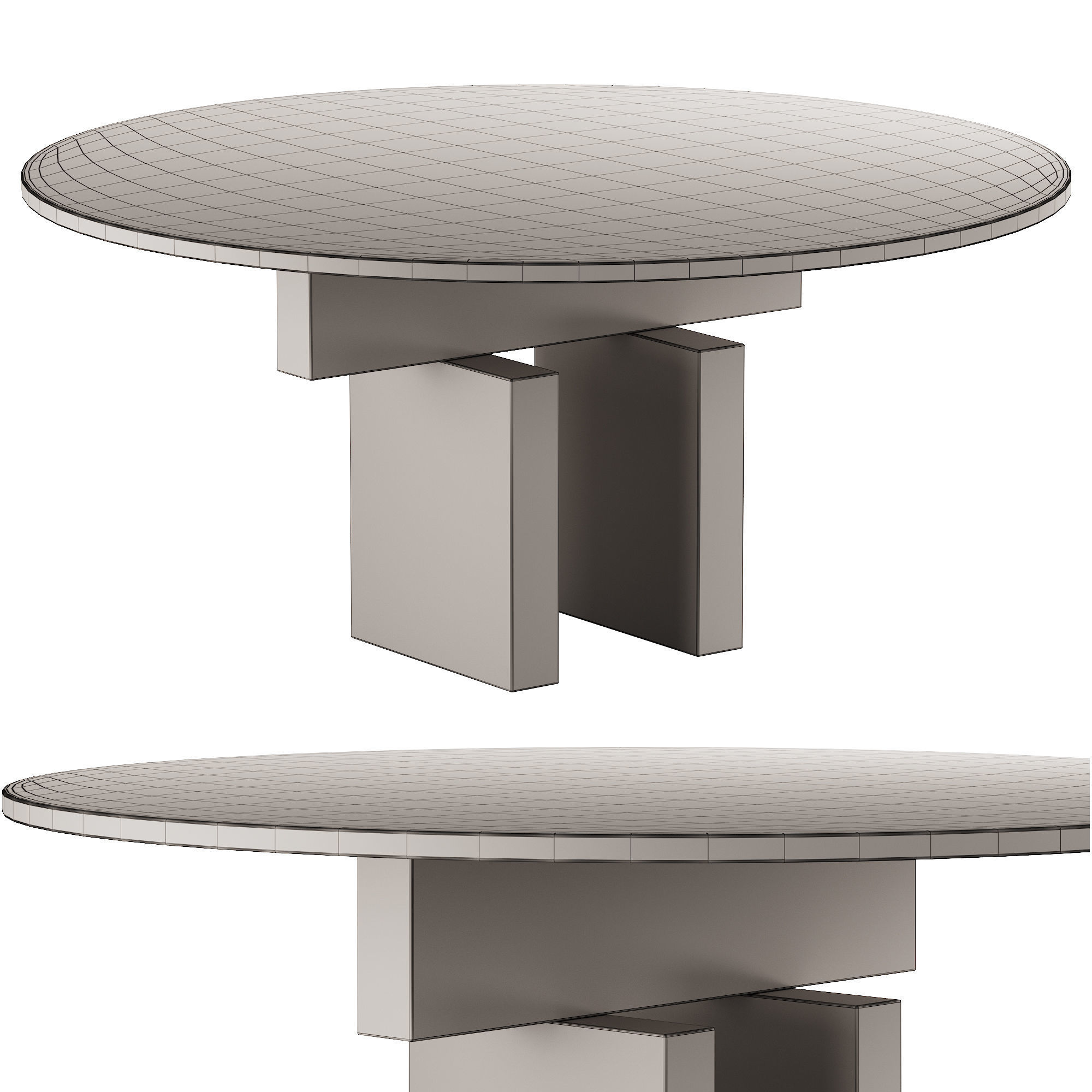 321 Resident Plane Dining Table Round by J McLe 2 colors 3 size 3D model_6