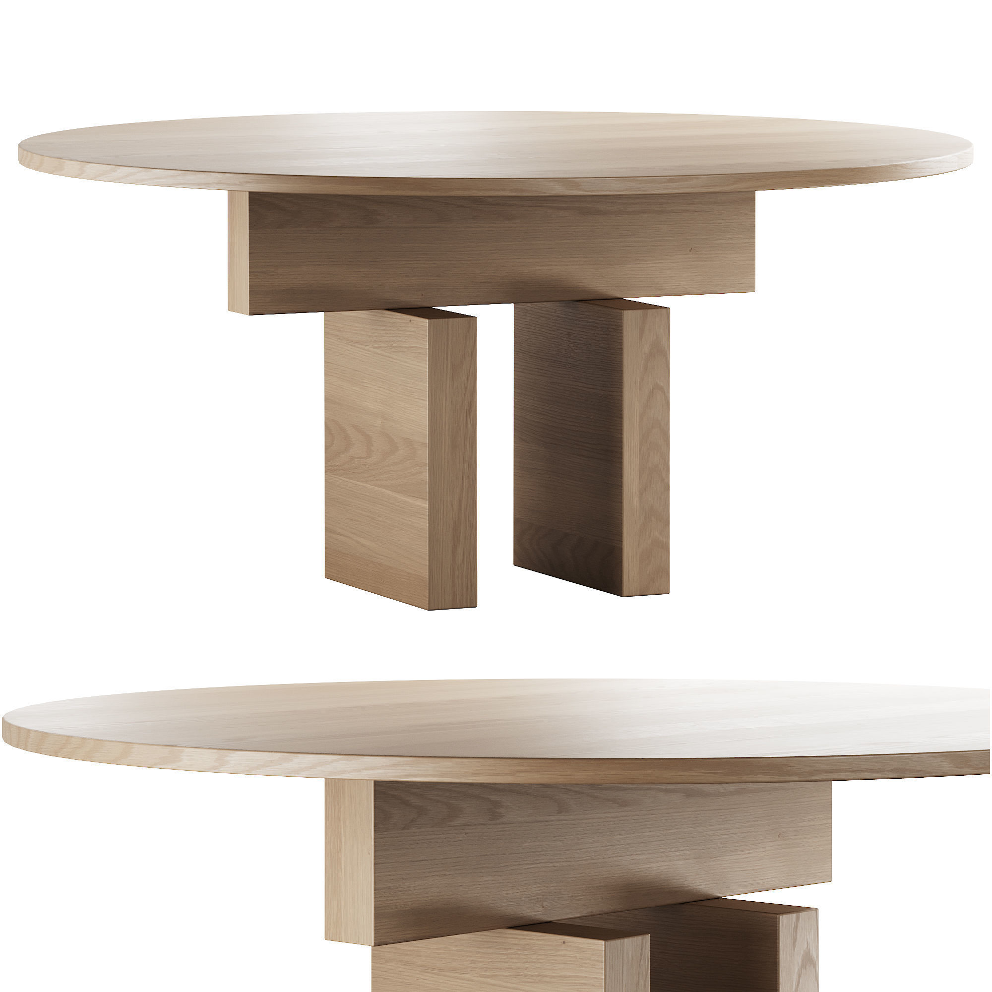 321 Resident Plane Dining Table Round by J McLe 2 colors 3 size 3D model_1