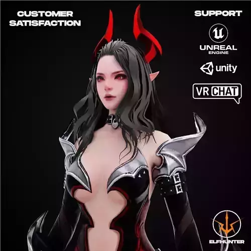 EXCLUSIVE ELF HUNTER EDITION RIGGED CHARACTER ELF RED DEVIL Low-poly 3D model