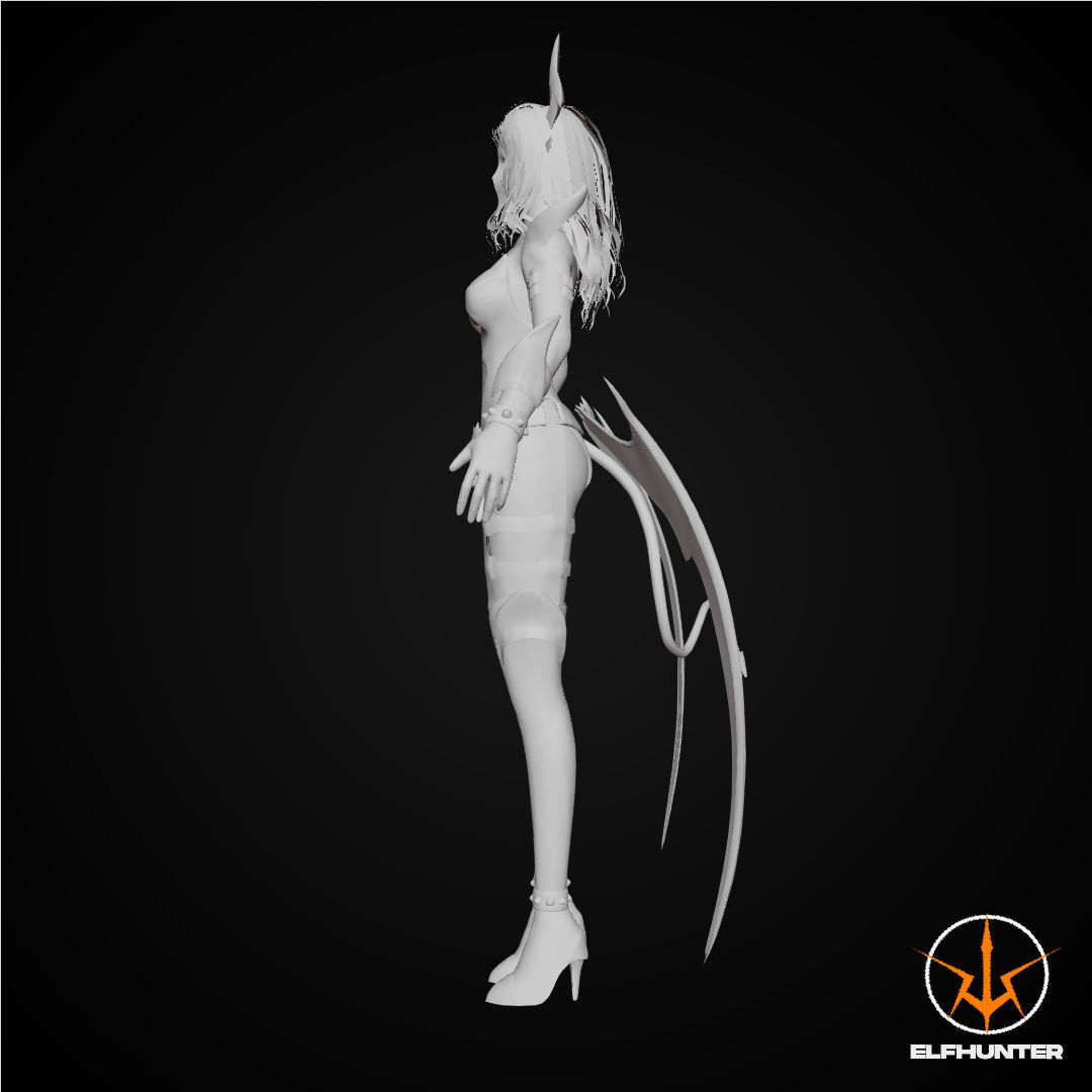 EXCLUSIVE ELF HUNTER EDITION RIGGED CHARACTER ELF RED DEVIL Low-poly 3D model_9