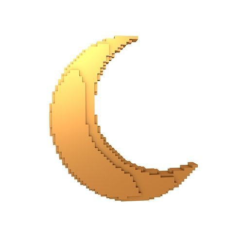 Voxel Moon v2 008 Low-poly 3D model